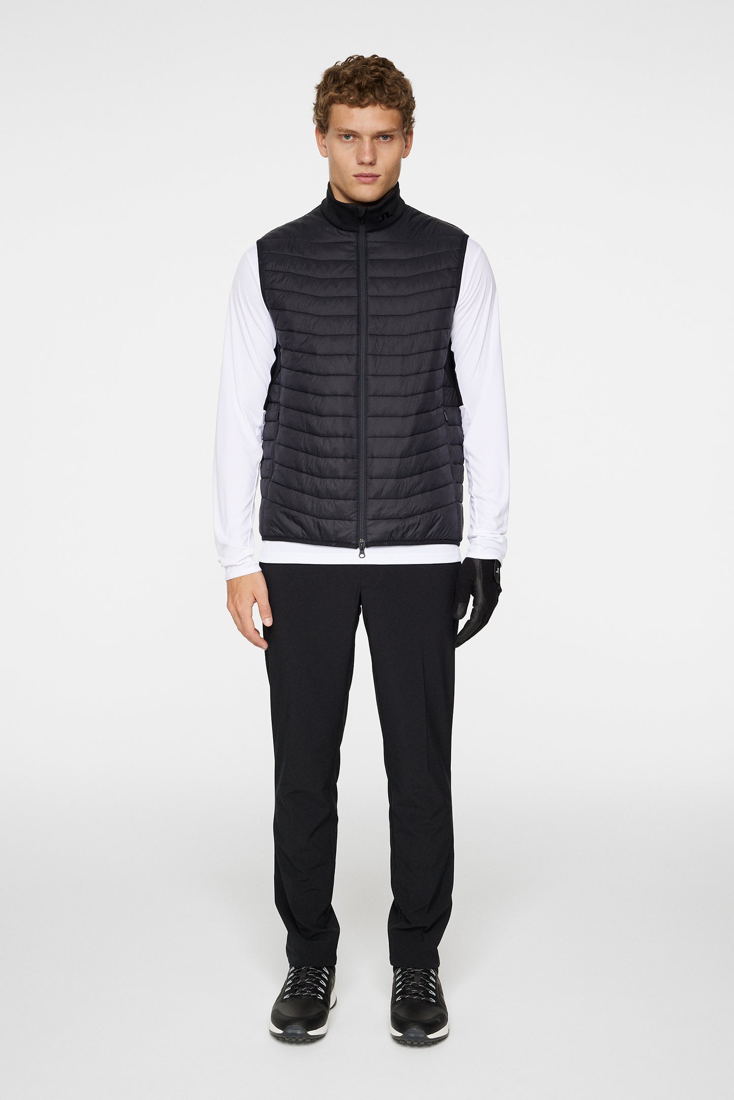 Holden Quilt Hybrid Vest in Black by J.Lindeberg