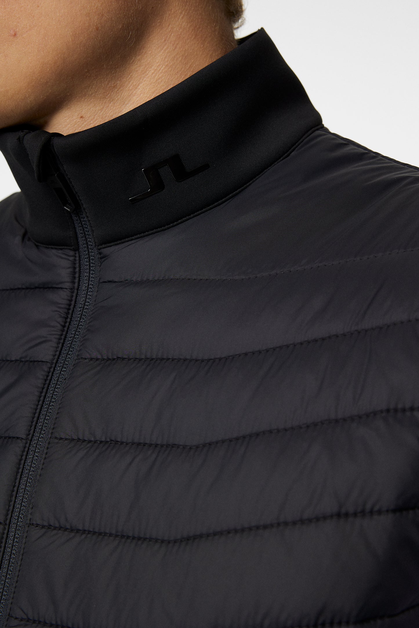Holden Quilt Hybrid Vest in Black by J.Lindeberg