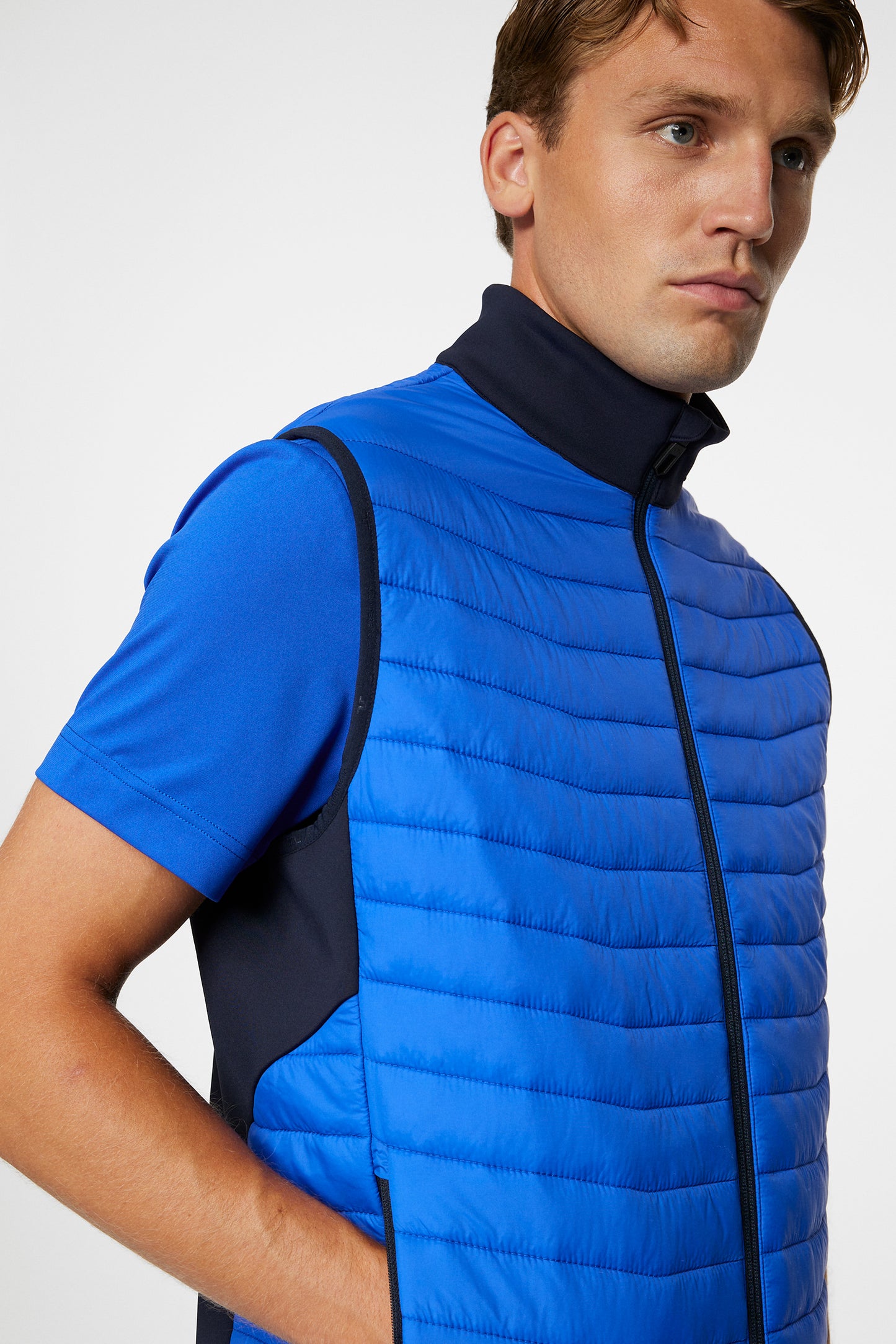 Holden Quilt Hybrid Vest in Club Blue by J.Lindeberg