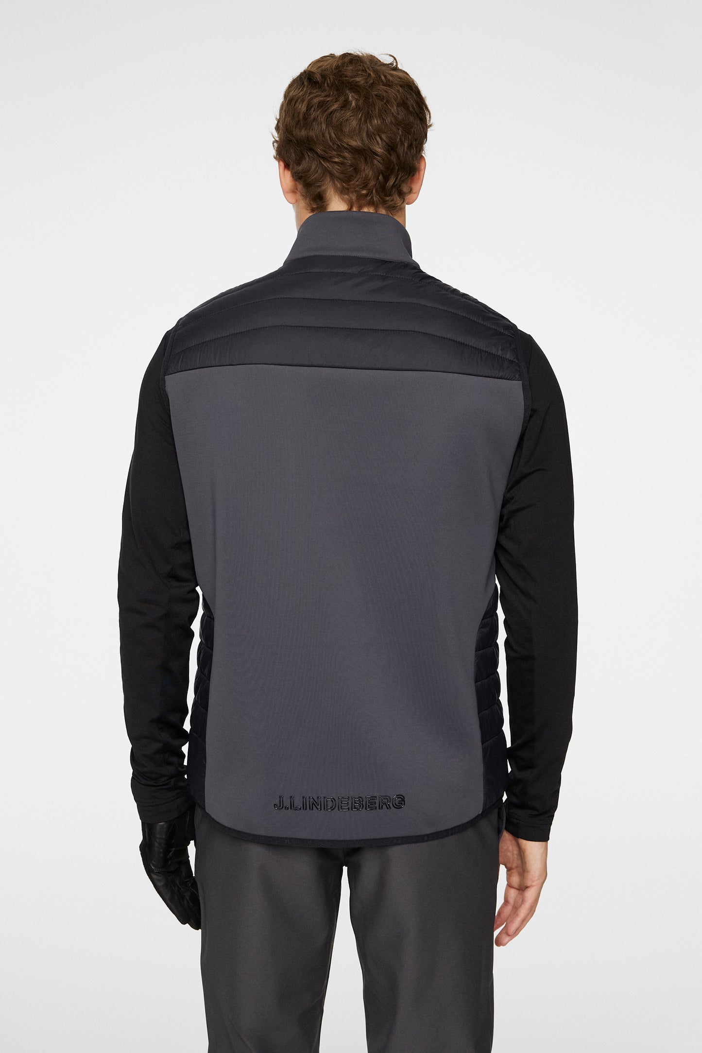 Holden Quilt Hybrid Vest in Asphalt by J.Lindeberg