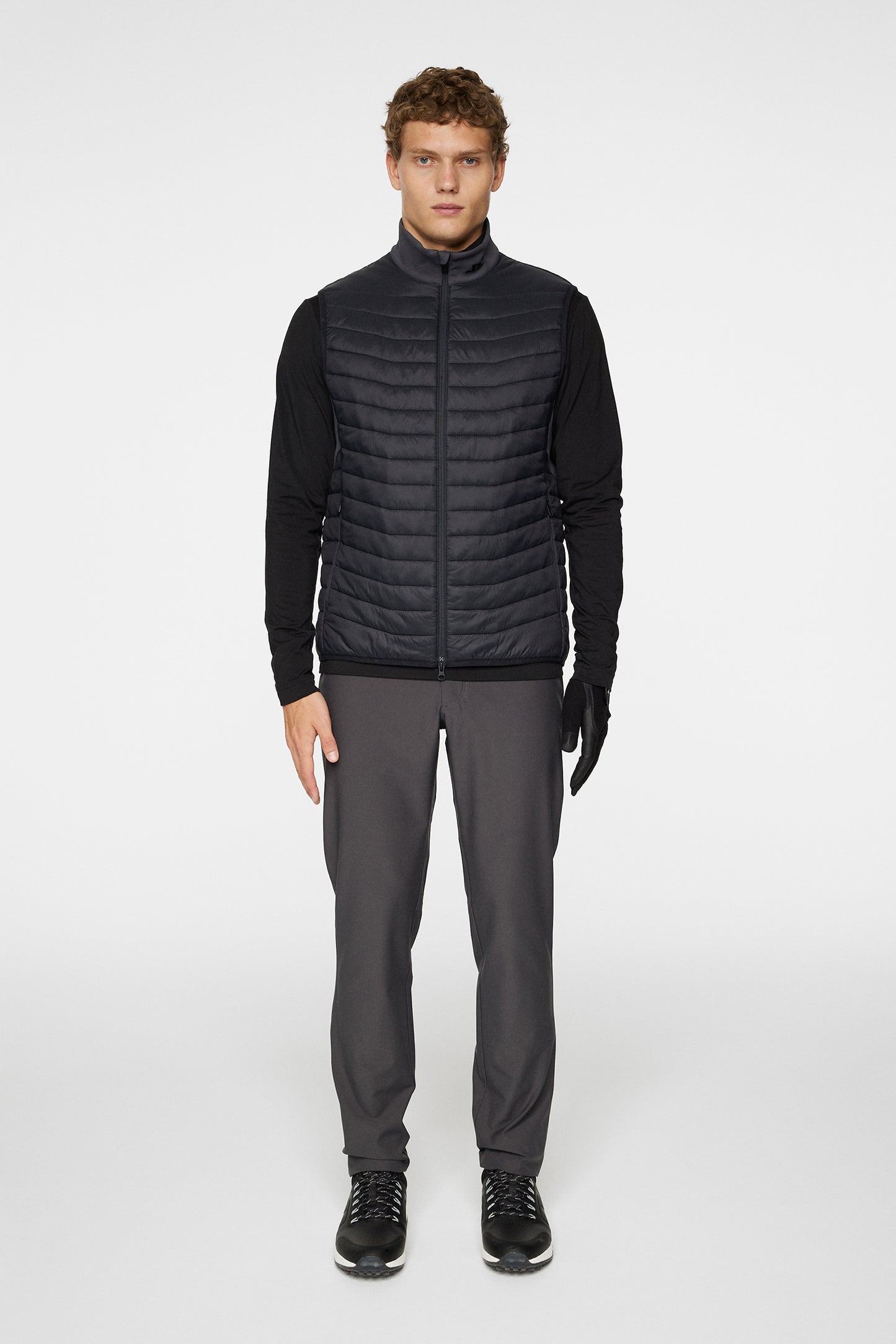 Holden Quilt Hybrid Vest in Asphalt by J.Lindeberg
