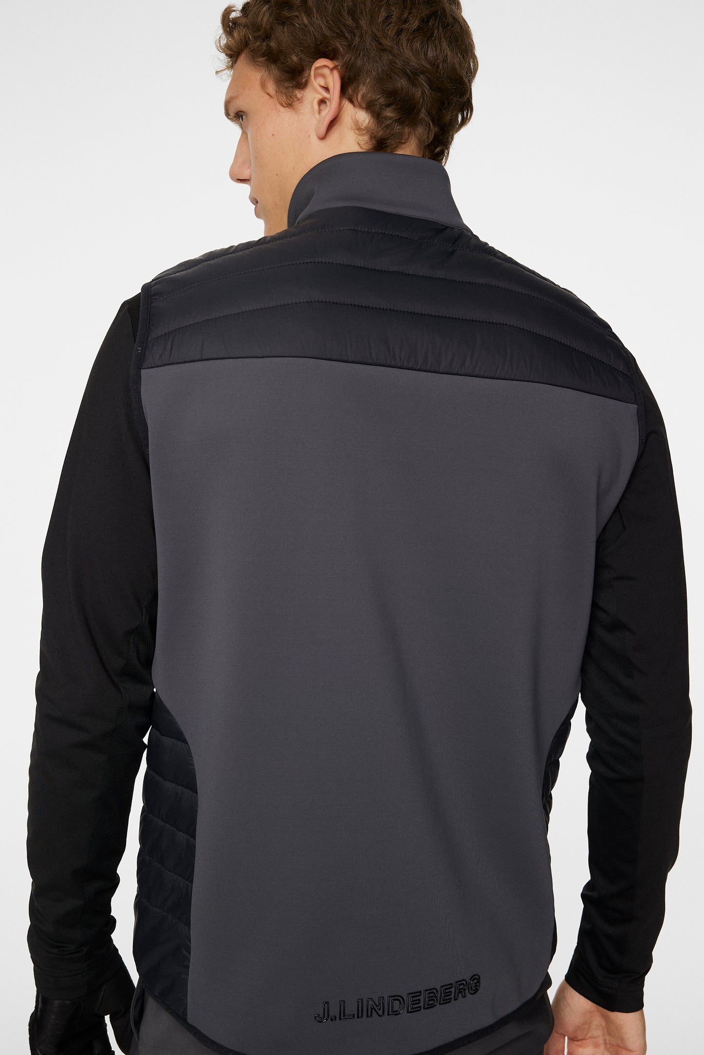 Holden Quilt Hybrid Vest in Asphalt by J.Lindeberg