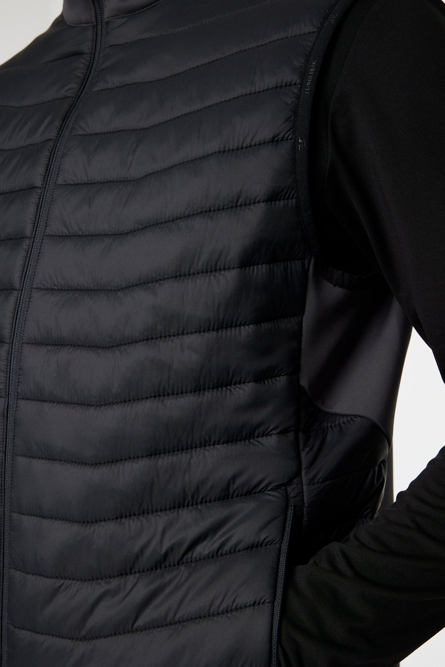 Holden Quilt Hybrid Vest in Asphalt by J.Lindeberg