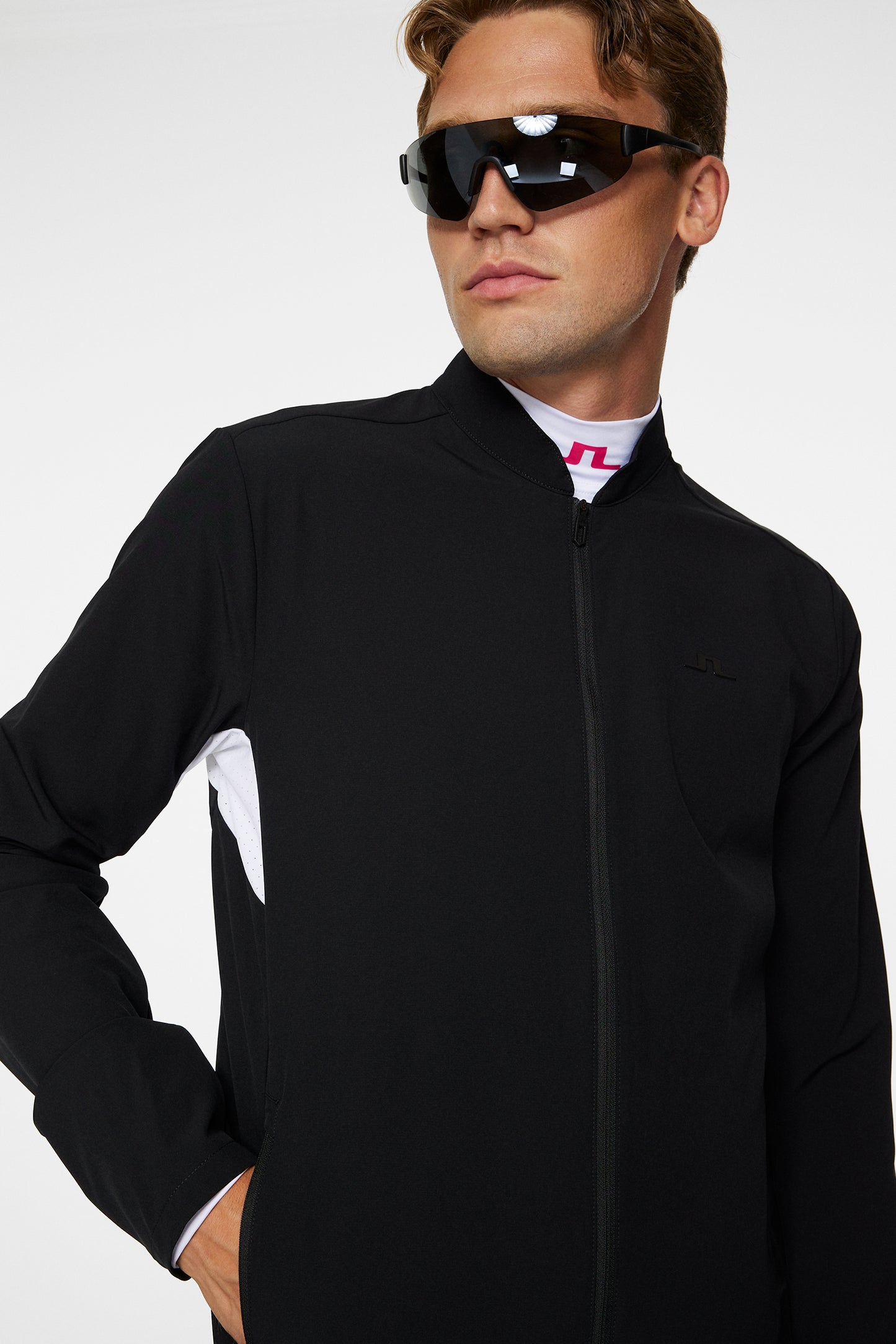 KV Hybrid Golf Jacket in Black by J.Lindeberg
