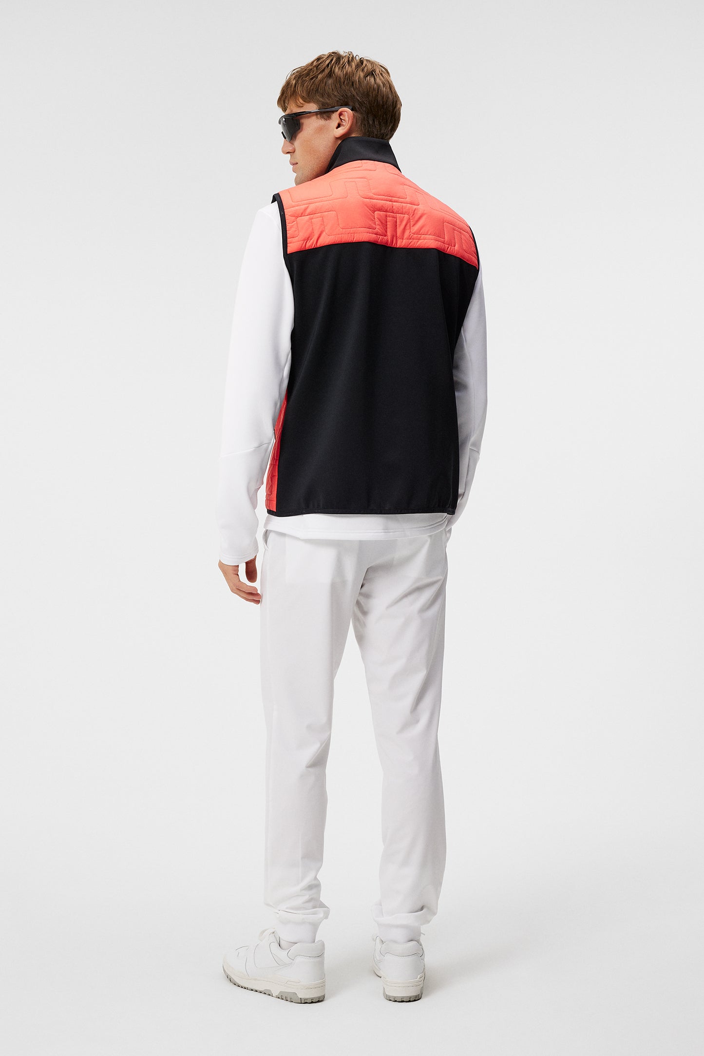 Stefano Hybrid Vest in Hot Coral by J.Lindeberg