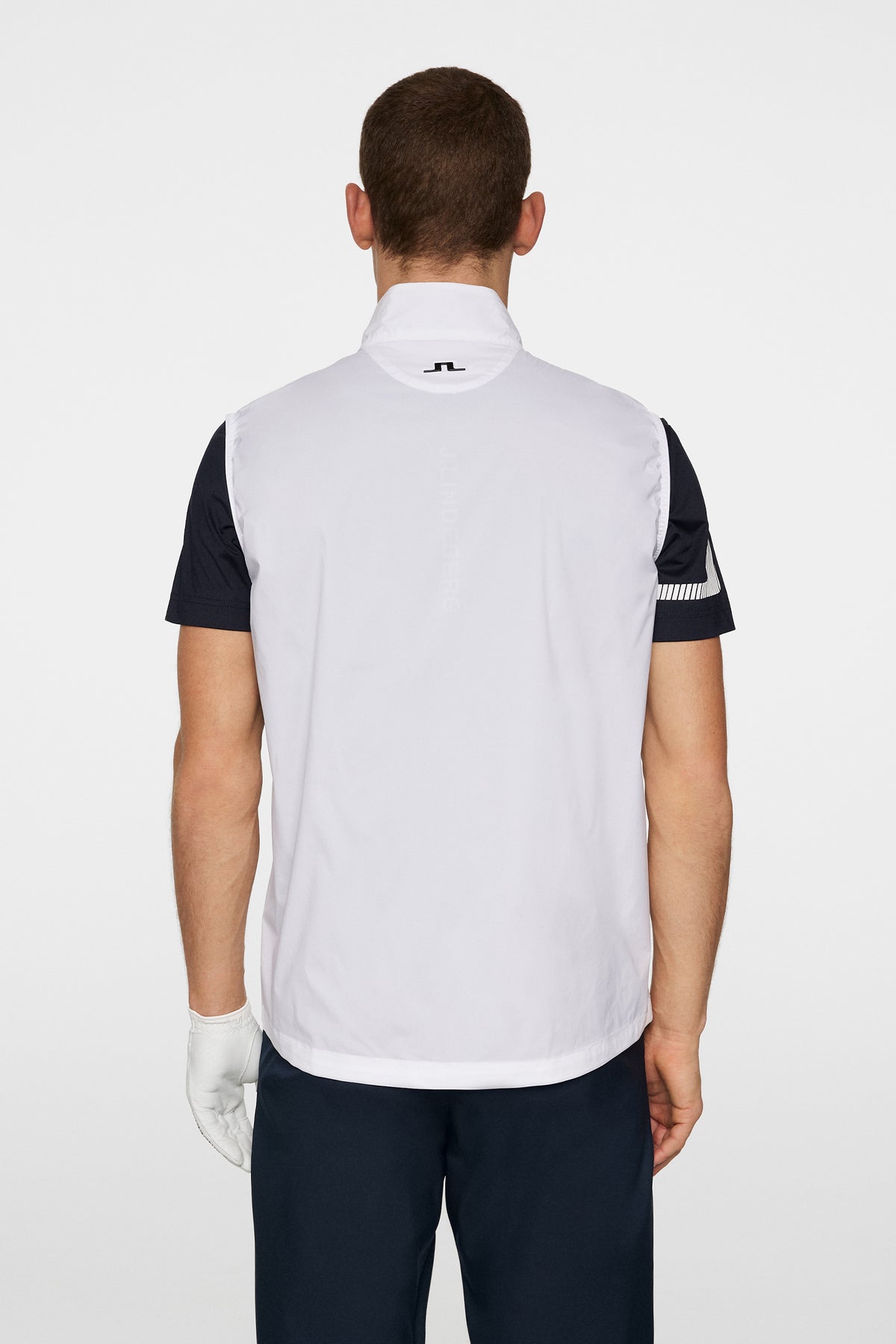 Ash Light Packable Vest in White by J.Lindeberg