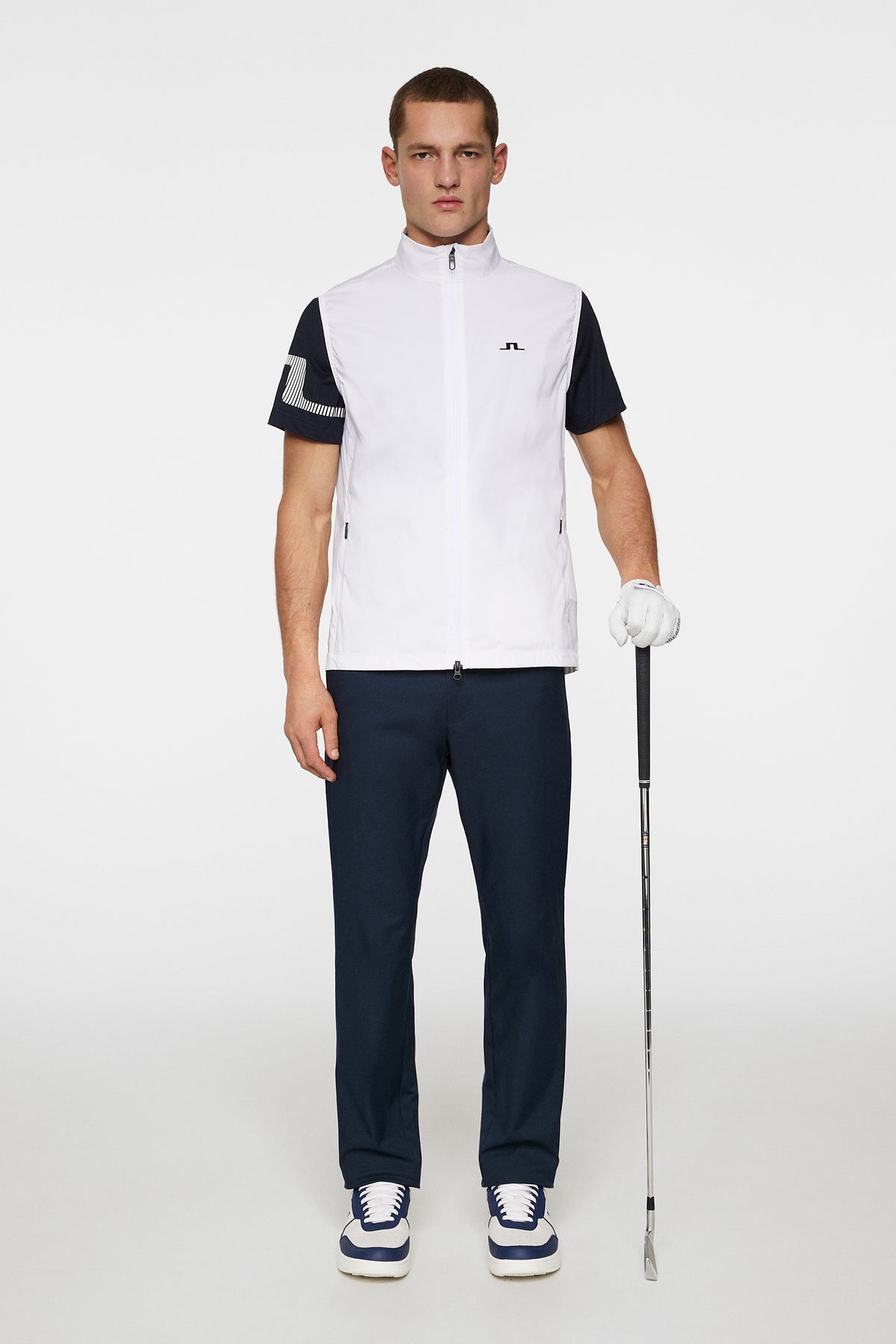 Ash Light Packable Vest in White by J.Lindeberg