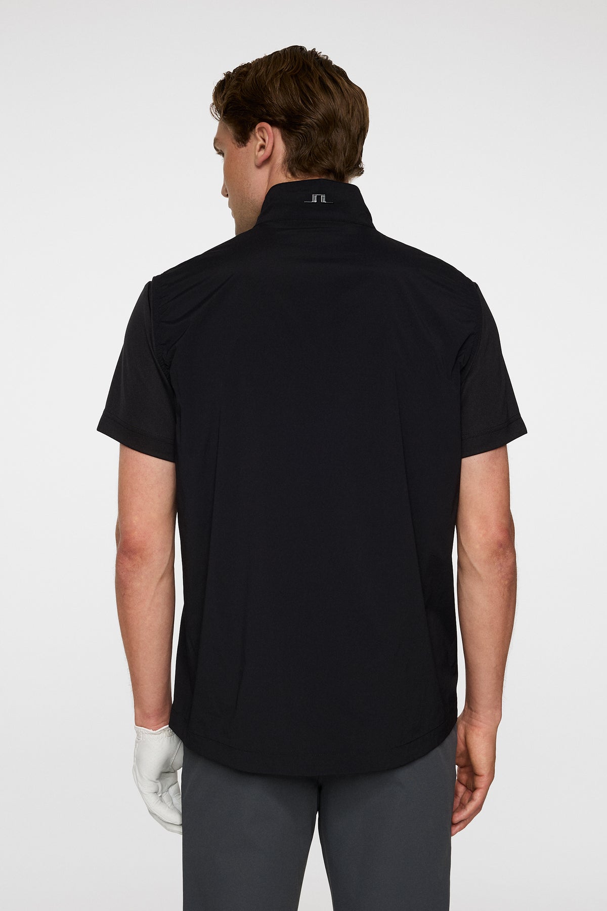Ash Light Packable Vest in Black by J.Lindeberg