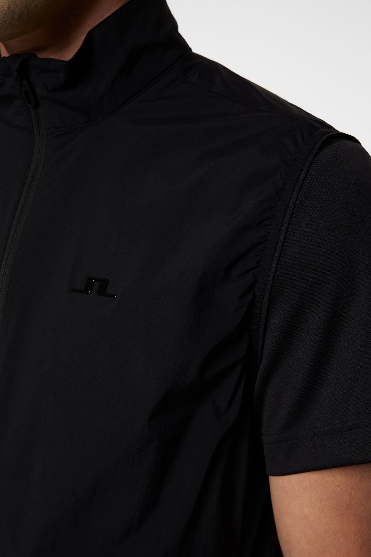 Ash Light Packable Vest in Black by J.Lindeberg