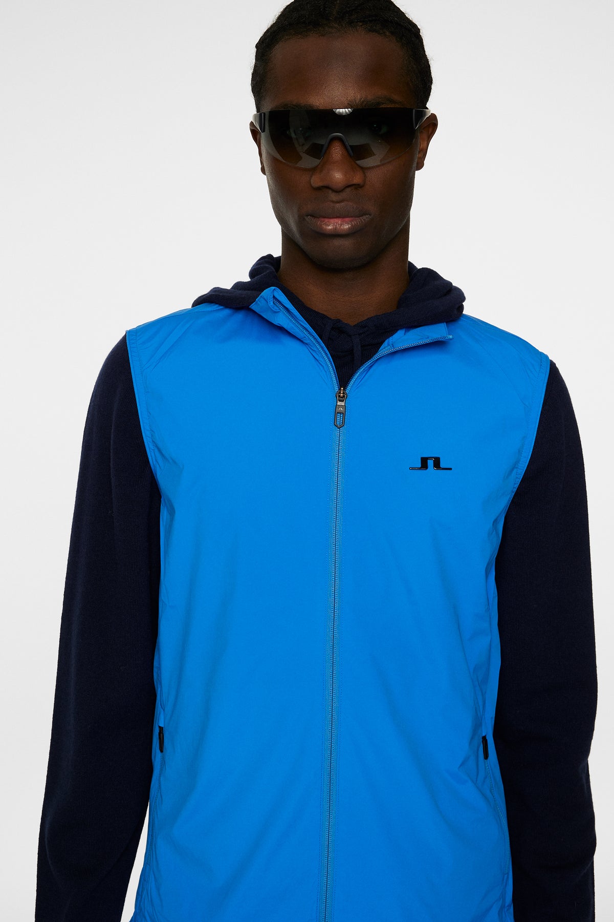 Ash Light Packable Vest in Sonic Blue by J.Lindeberg