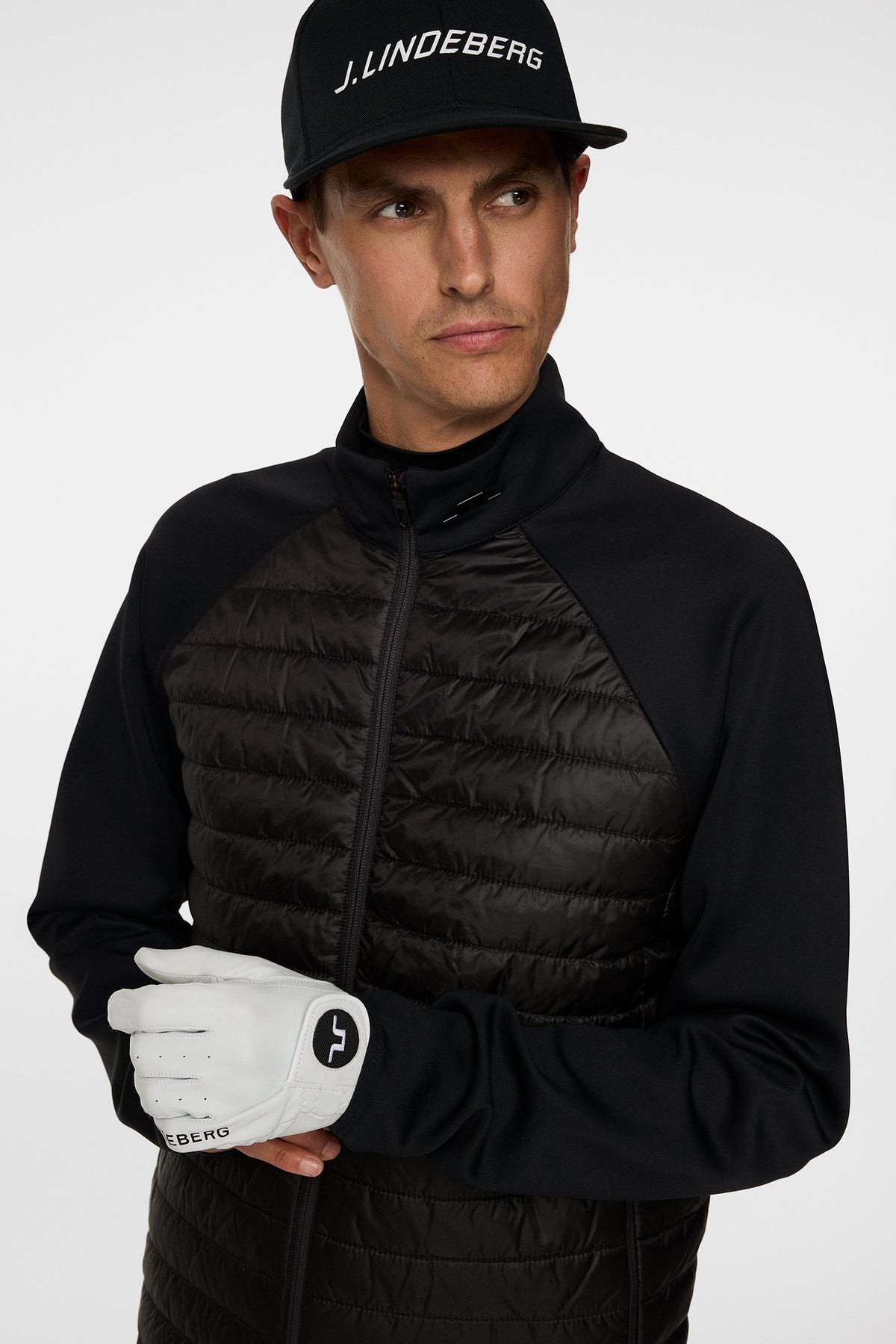 Hayden Quilt Hybrid Jacket in Black by J.Lindeberg