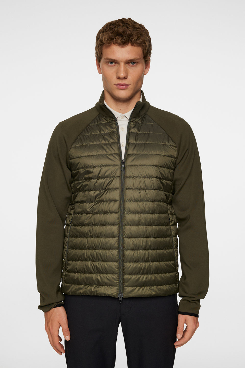 Hayden Quilt Hybrid Jacket / Forest Green