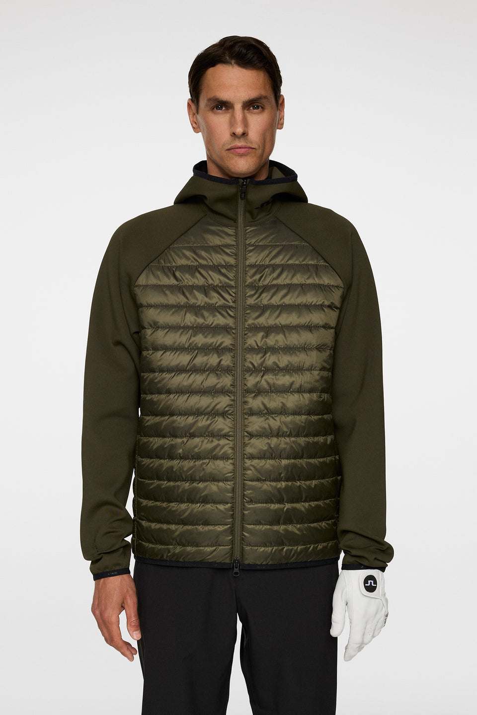 Hayden Quilt Hybrid Hood / Forest Green