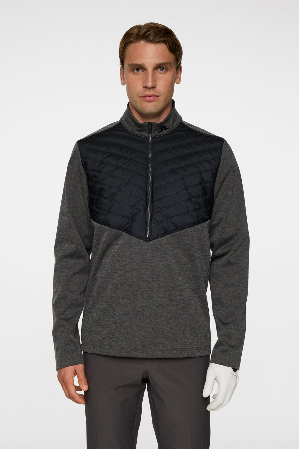 Raph Quilt Hybrid Jacket / Asphalt and Black Melange