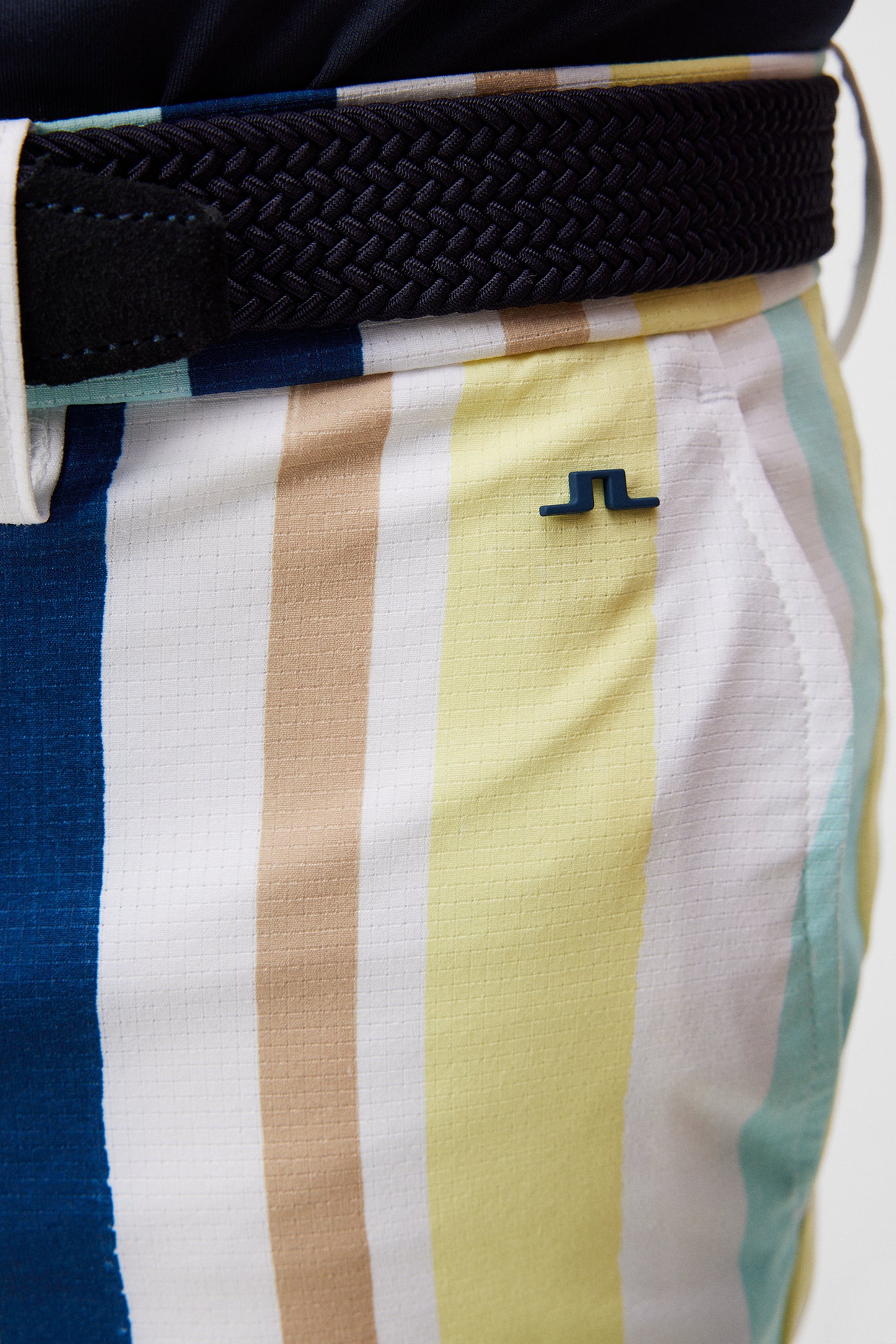 Tim Print Shorts in Painted Stripe Wax Yellow by J.Lindeberg