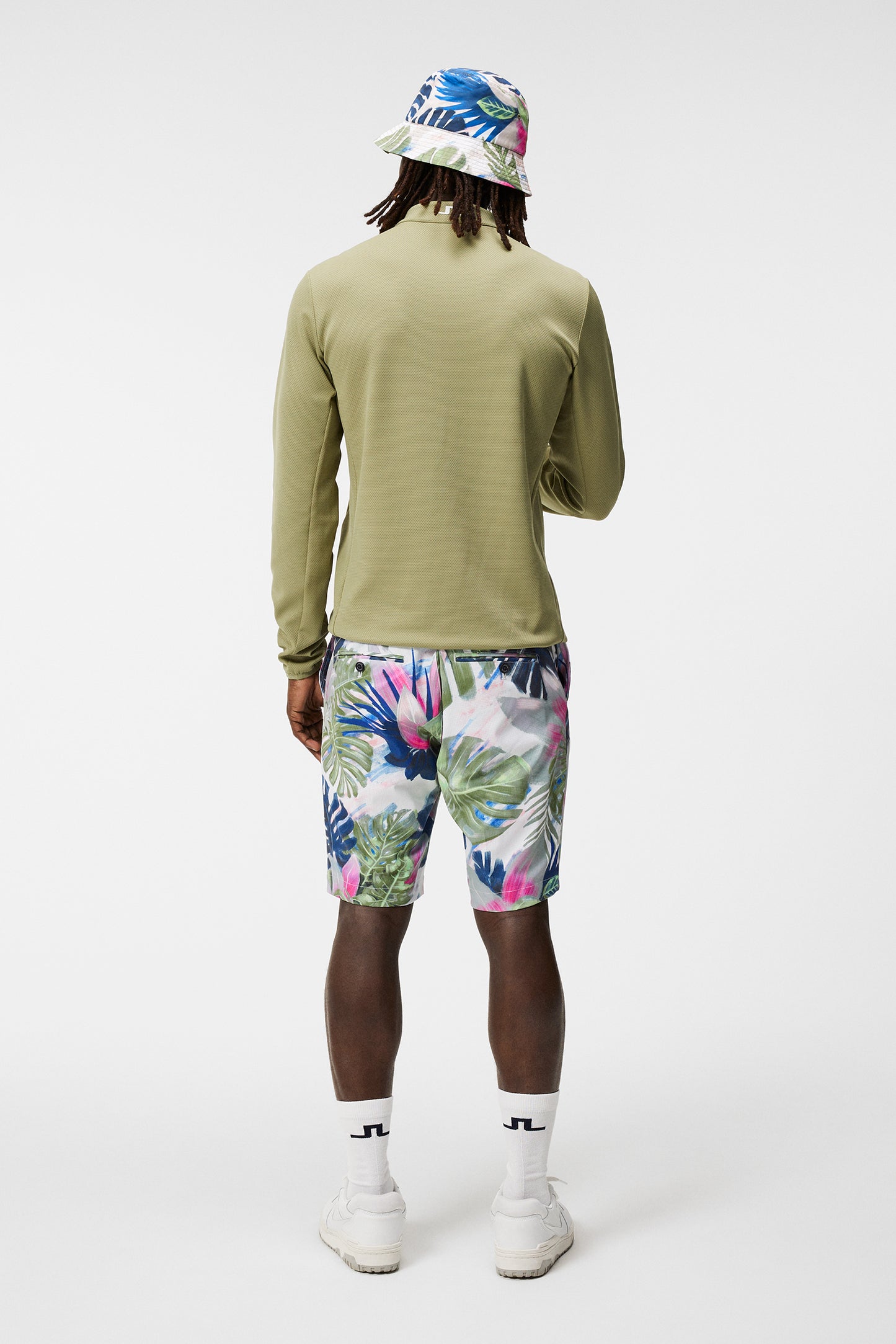 Tim Print Shorts in Calypso Oil Green by J.Lindeberg