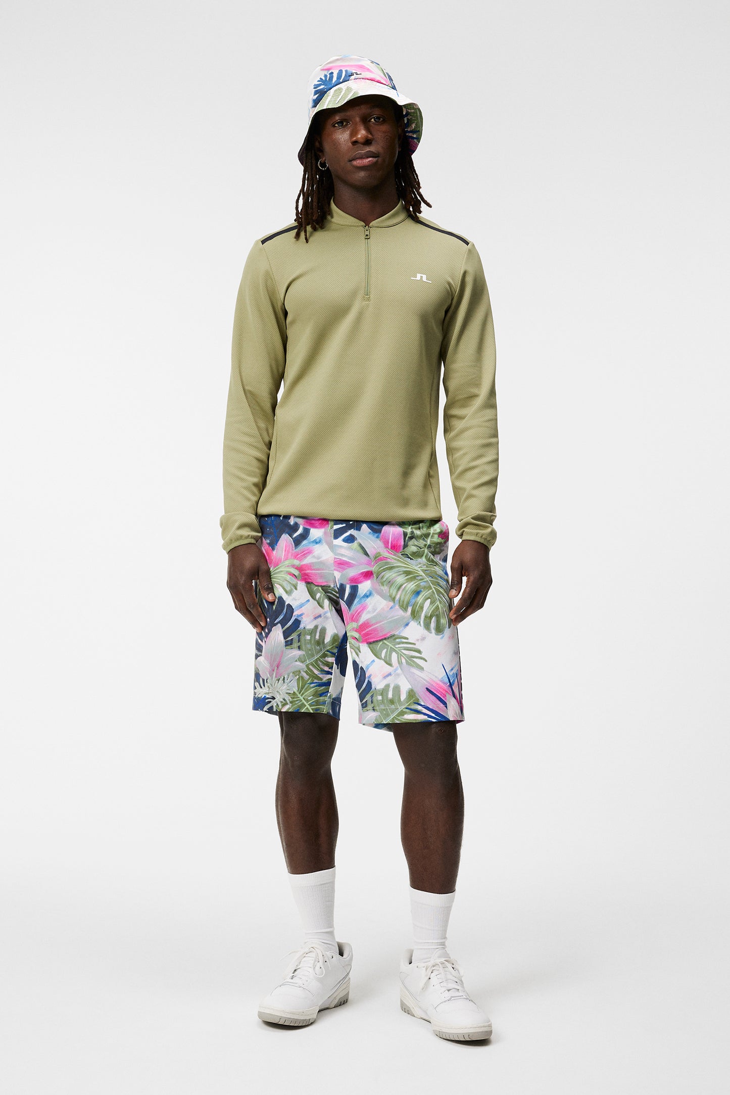 Tim Print Shorts in Calypso Oil Green by J.Lindeberg