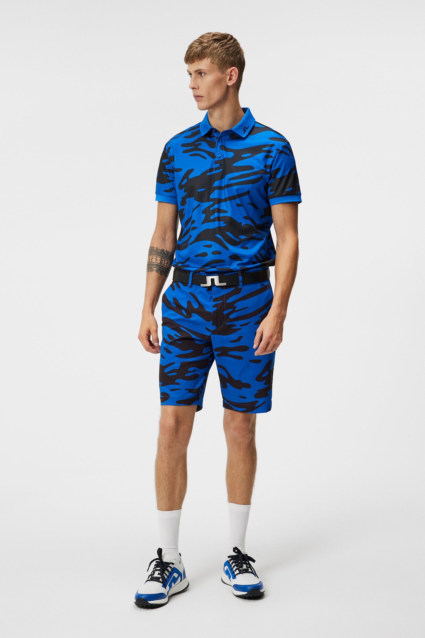 Tim Print Shorts in Neptune Nautical Blue by J.Lindeberg