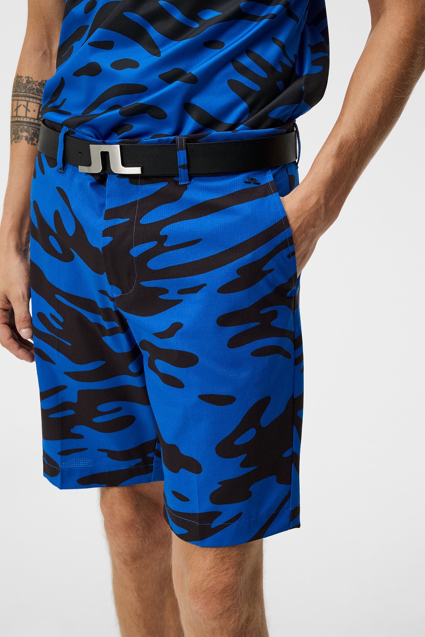 Tim Print Shorts in Neptune Nautical Blue by J.Lindeberg