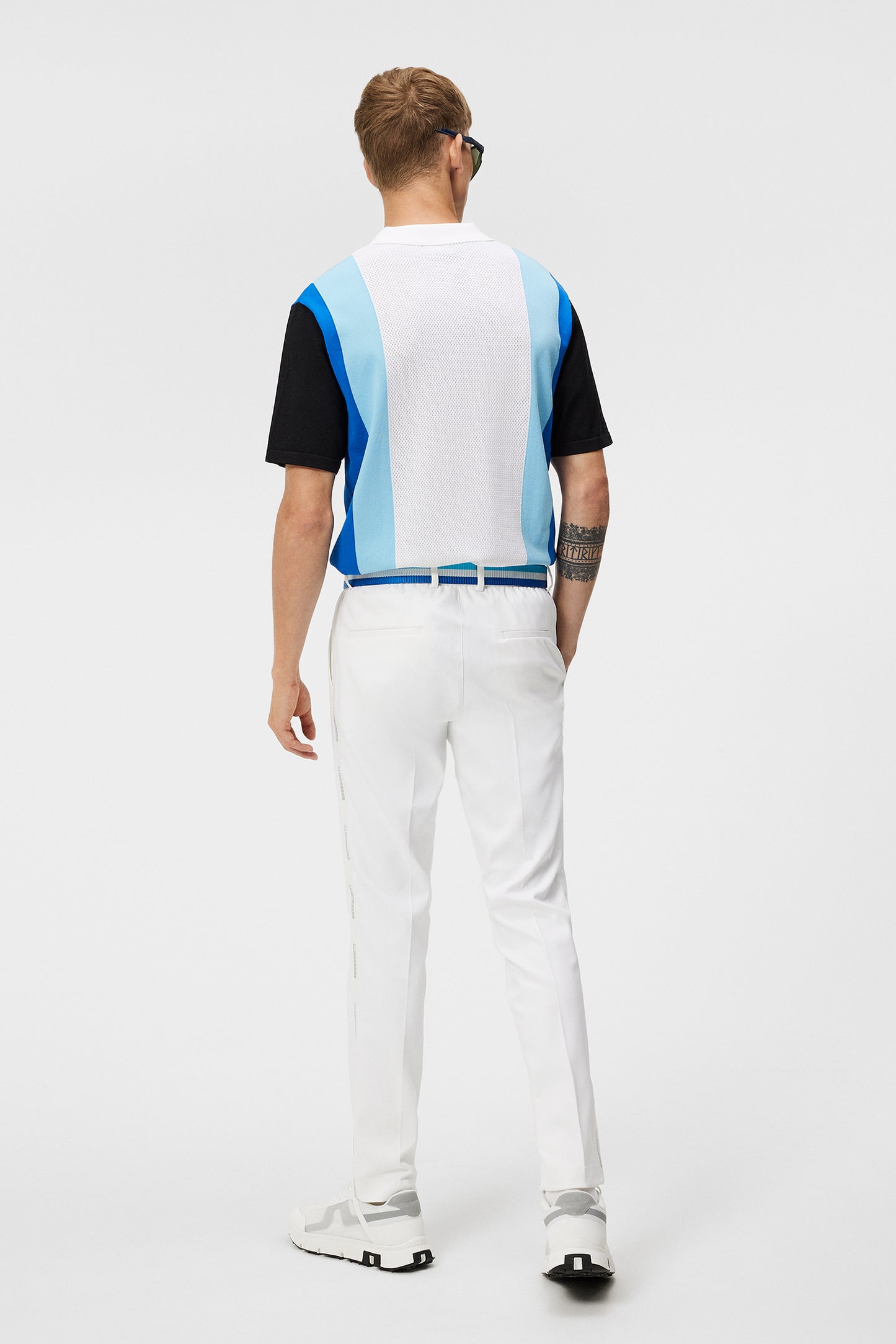 Stuart Stripe Pant in White by J.Lindeberg