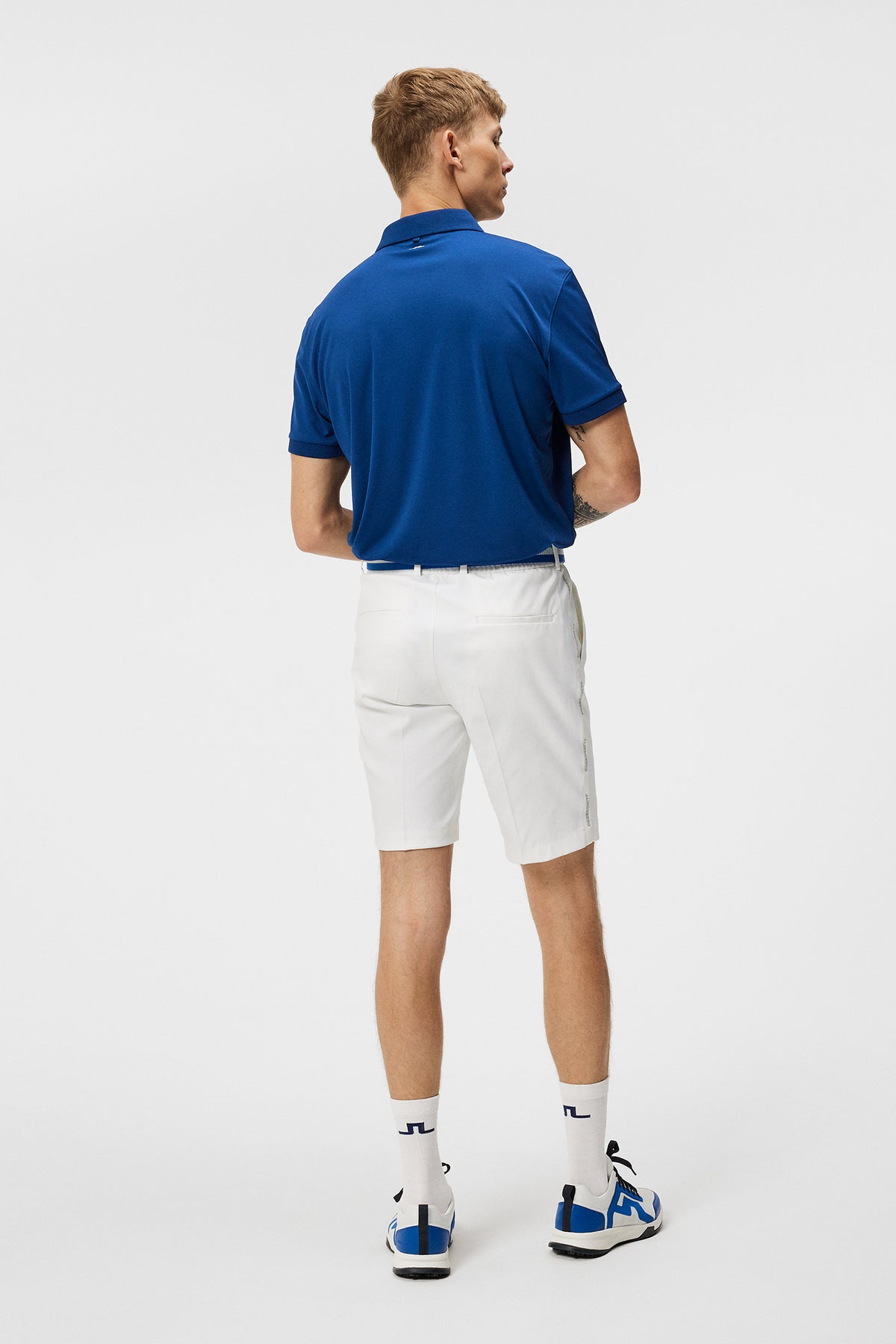 Stuart Stripe Shorts in White by J.Lindeberg