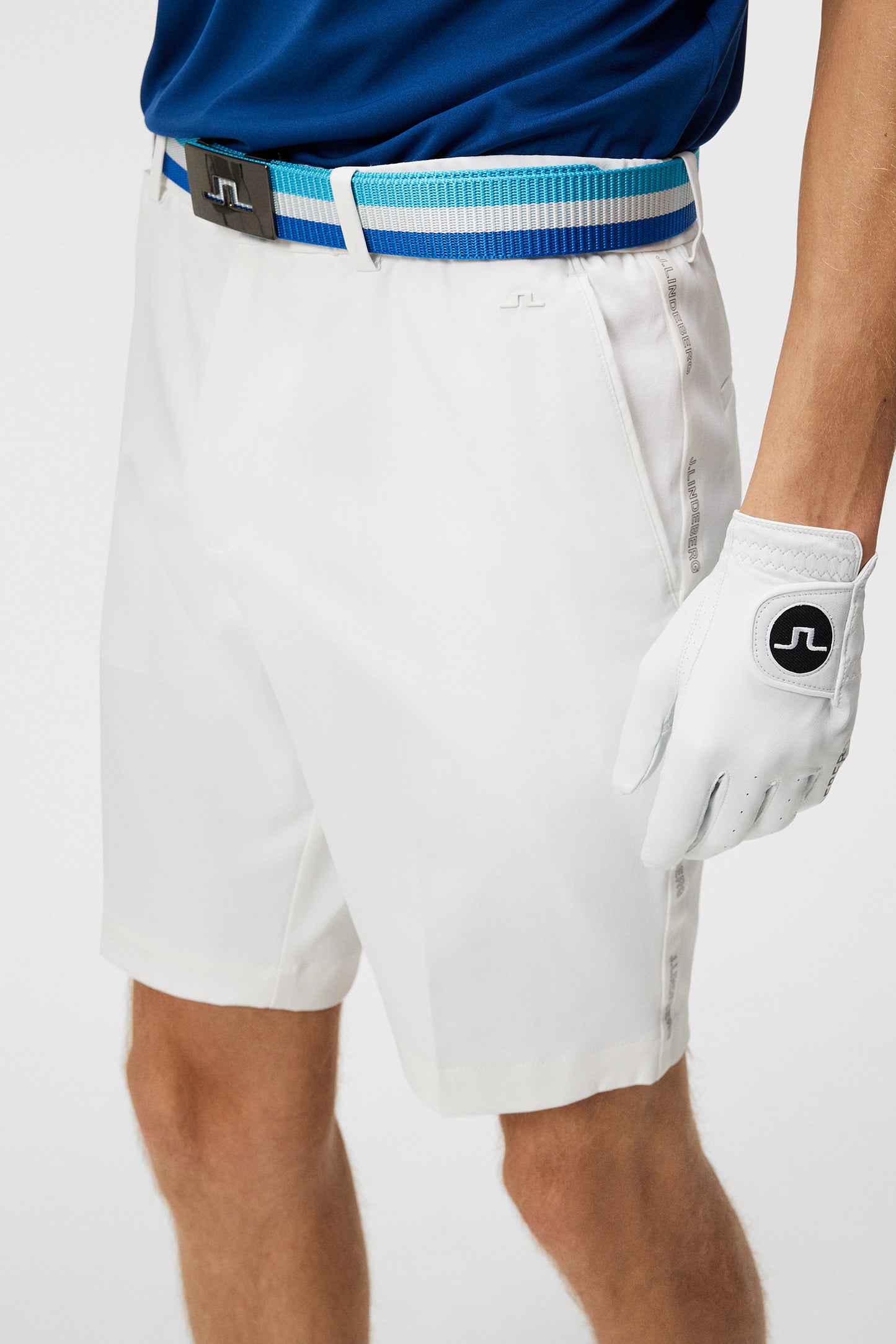 Stuart Stripe Shorts in White by J.Lindeberg