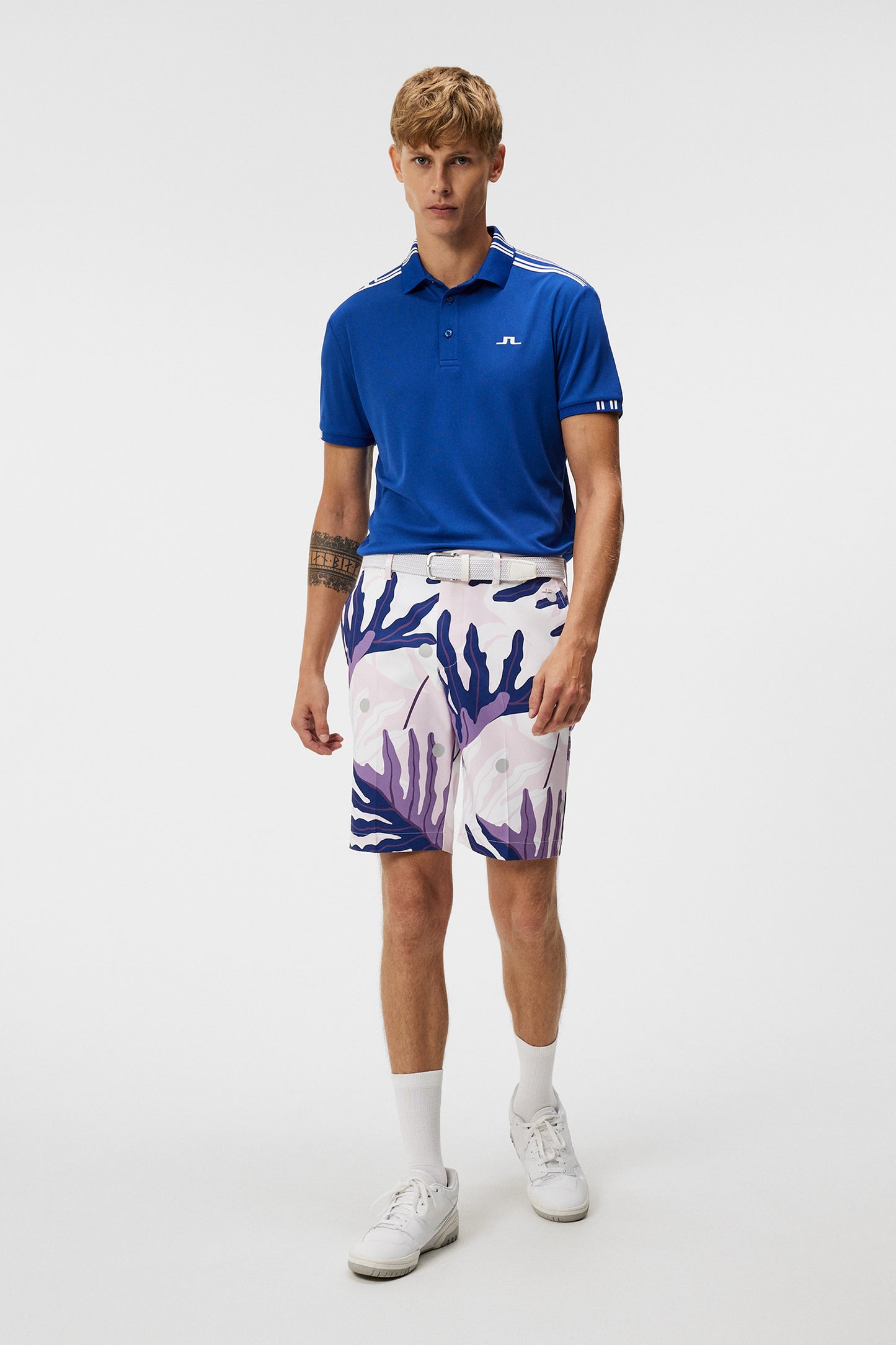 Eloy Print Shorts in Paradise Monstera Pink by J.Lindeberg