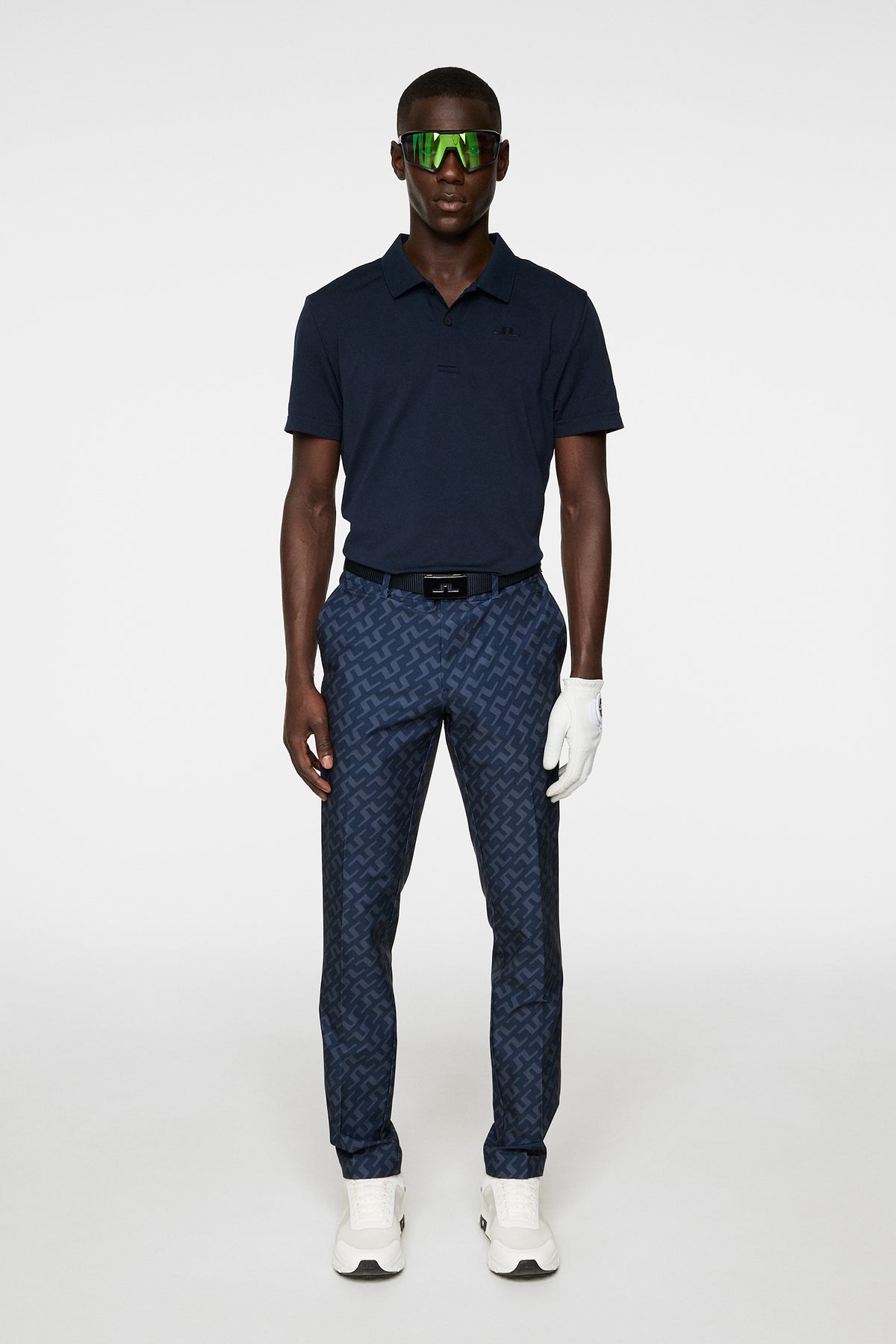 Ellott Print Pant in Bias Bridge Navy by J.Lindeberg