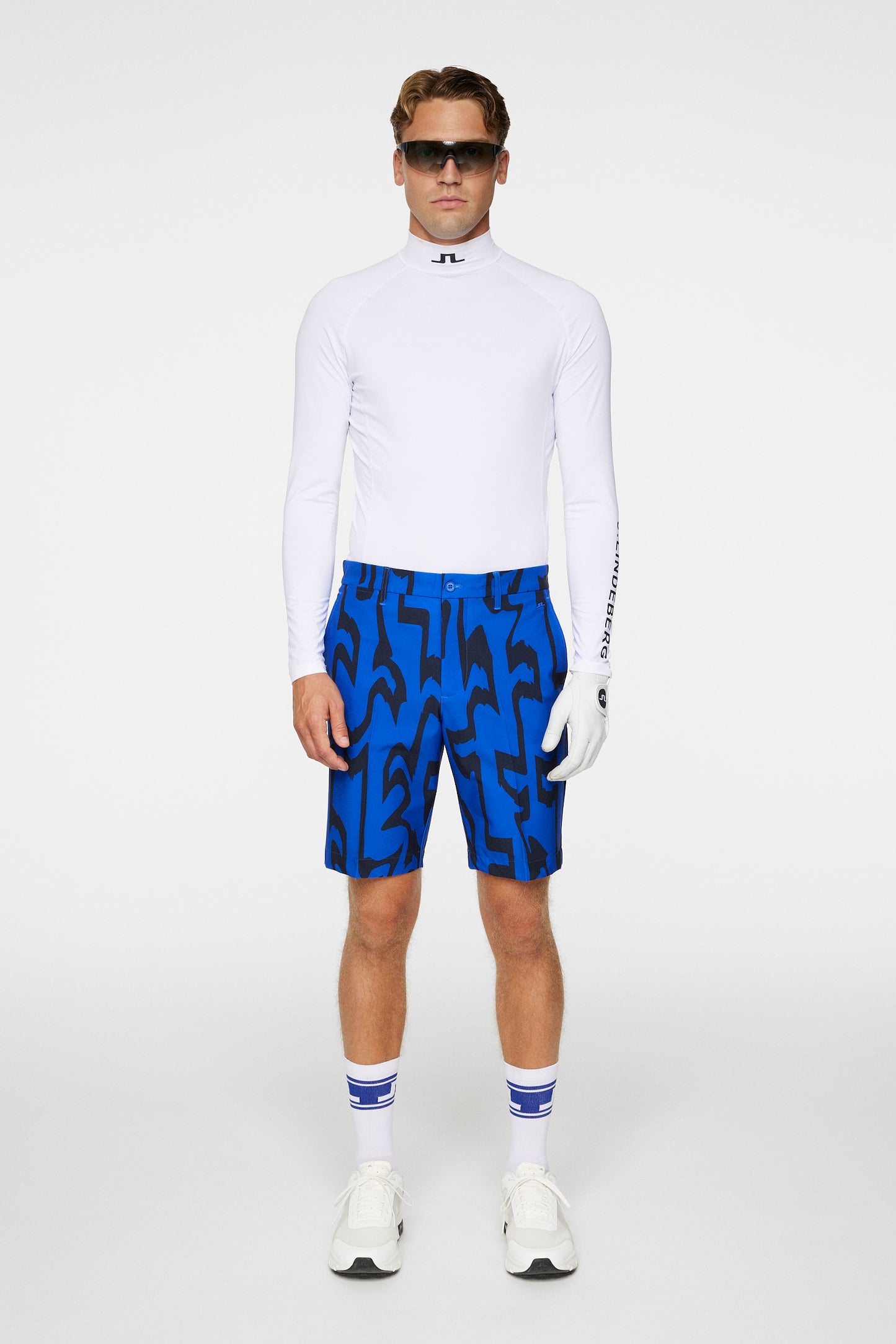 Eloy Print Shorts in Glitch Bridge Blue by J.Lindeberg