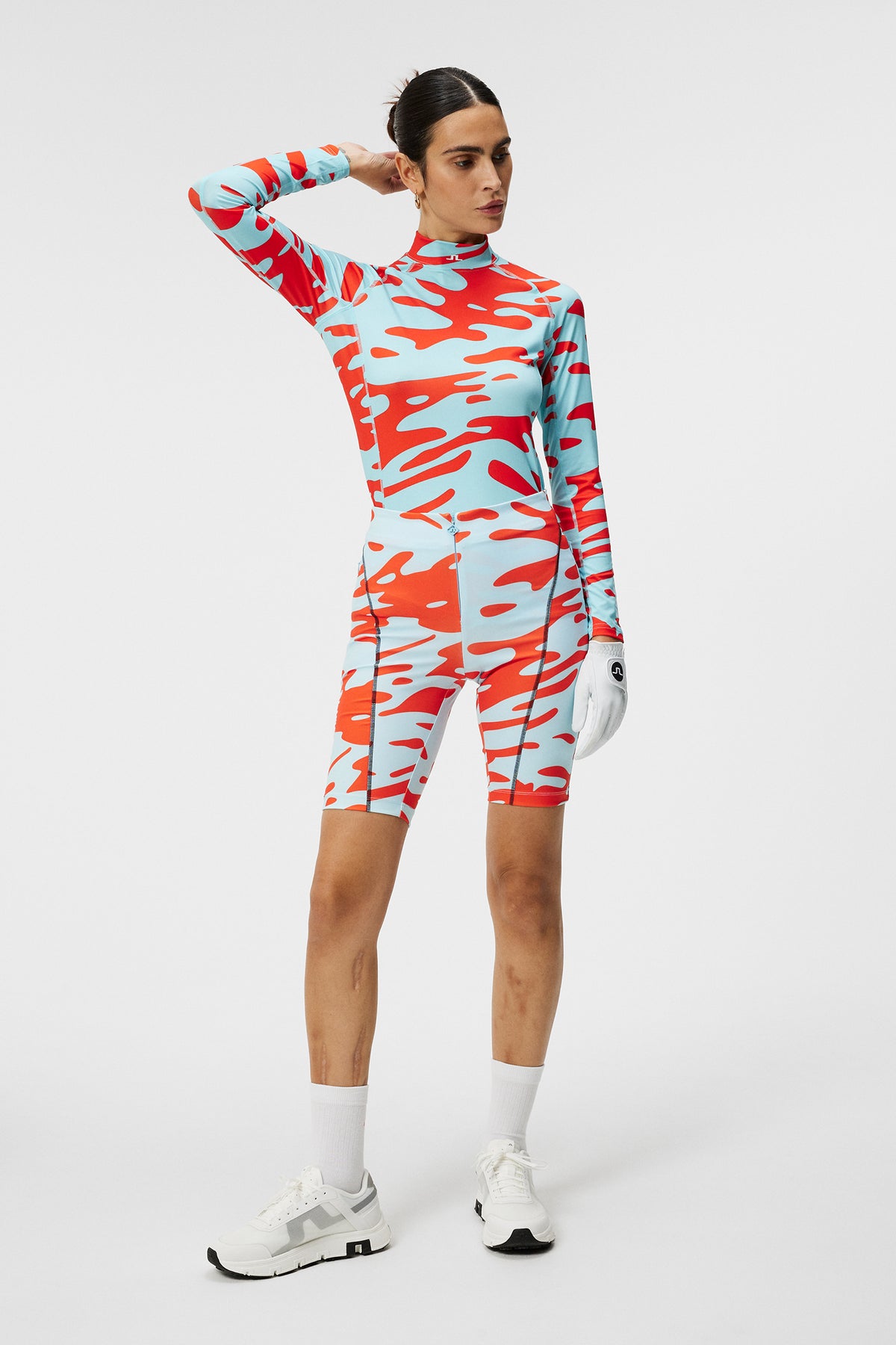 Francesca Print Short Tights in Neptune Atomizer by J.Lindeberg