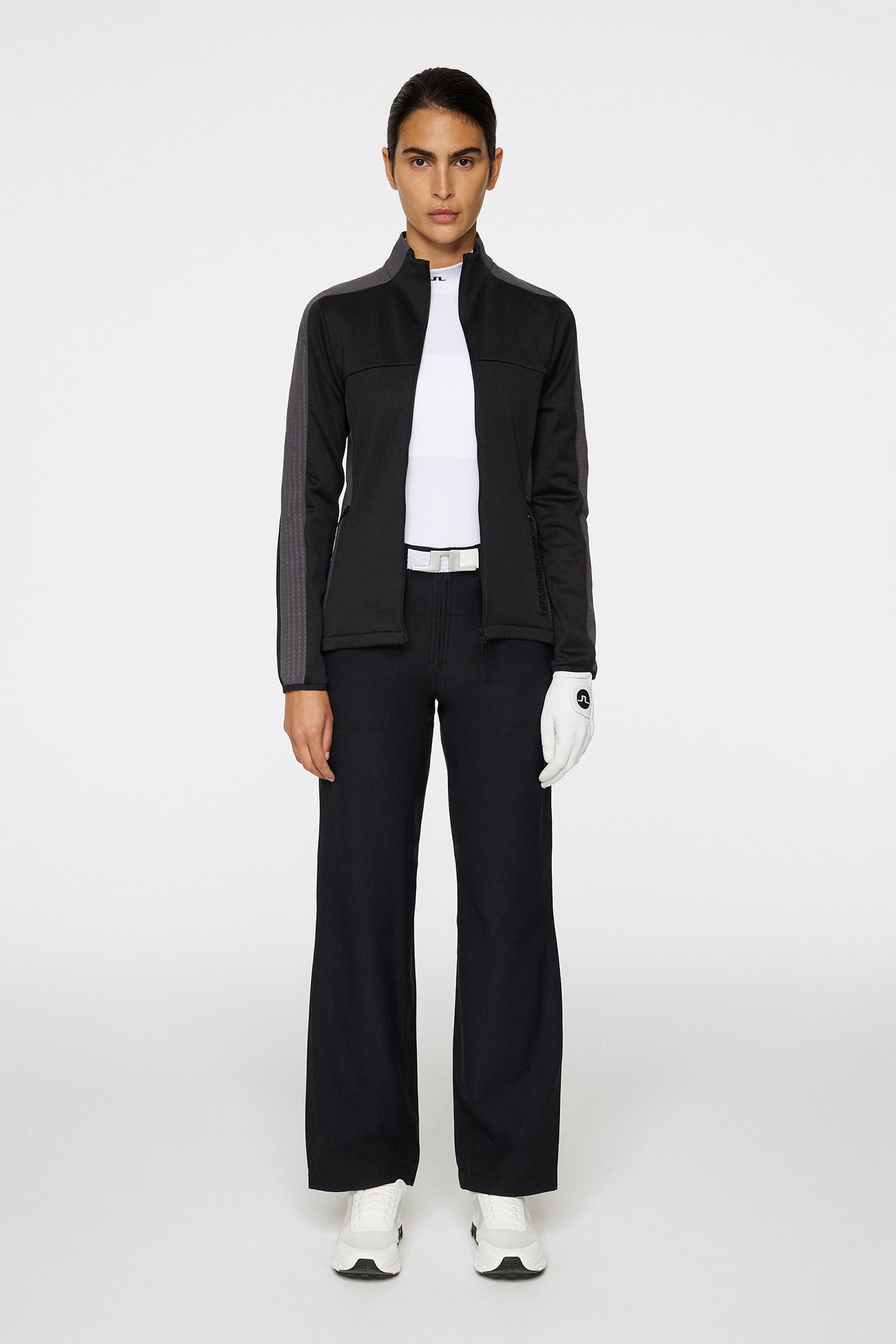 Nina Hybrid Mid Layer in Black by J.Lindeberg