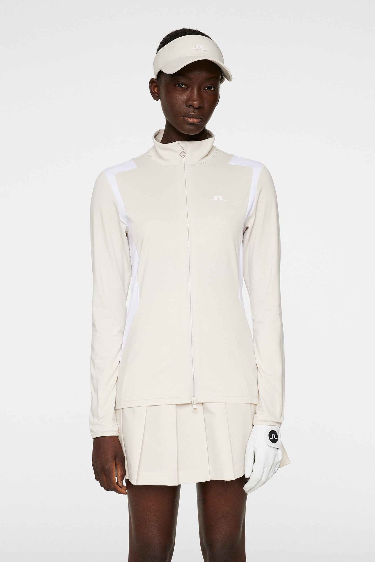 Mae Zip Mid Layer in Moonbeam by J.Lindeberg