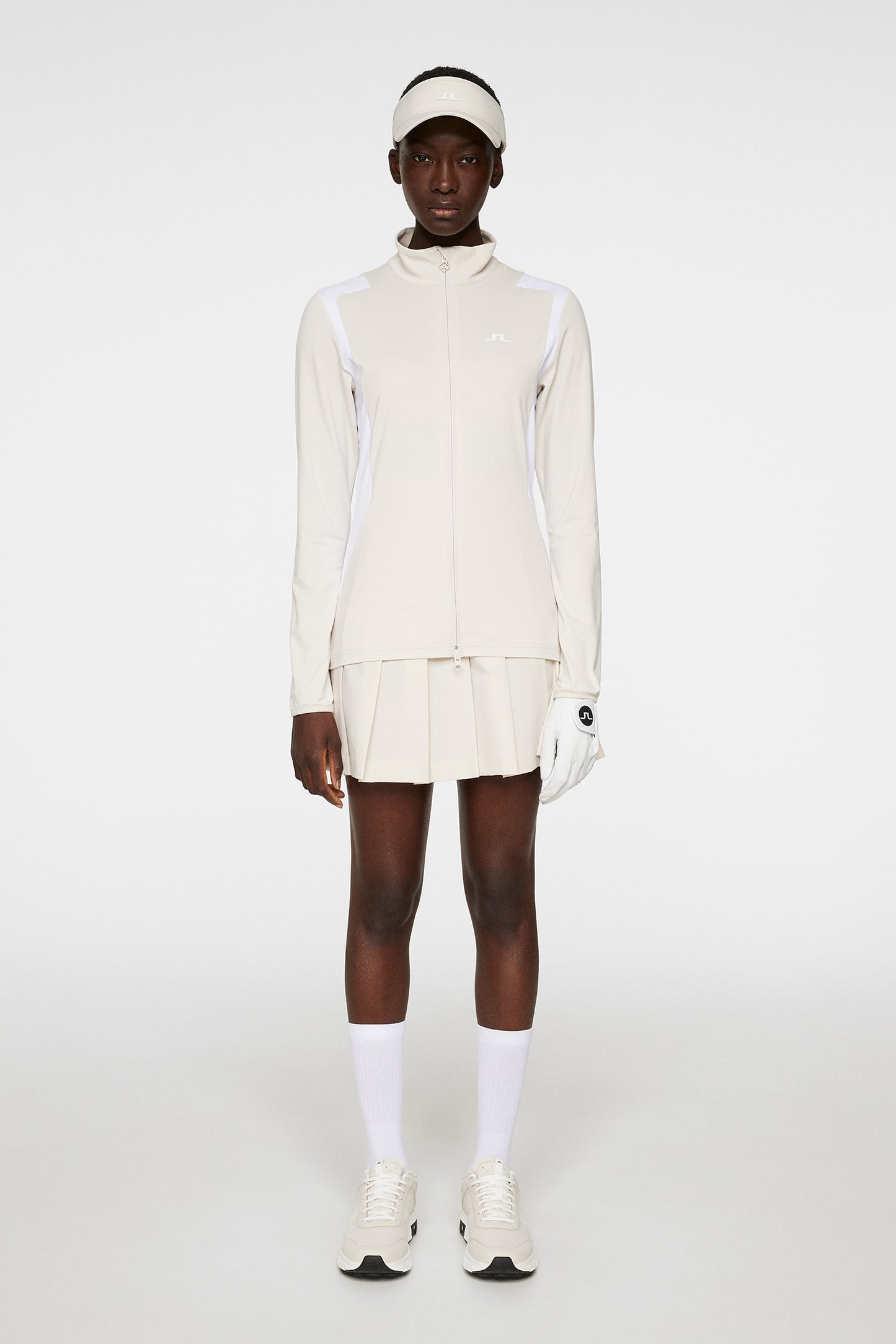 Mae Zip Mid Layer in Moonbeam by J.Lindeberg