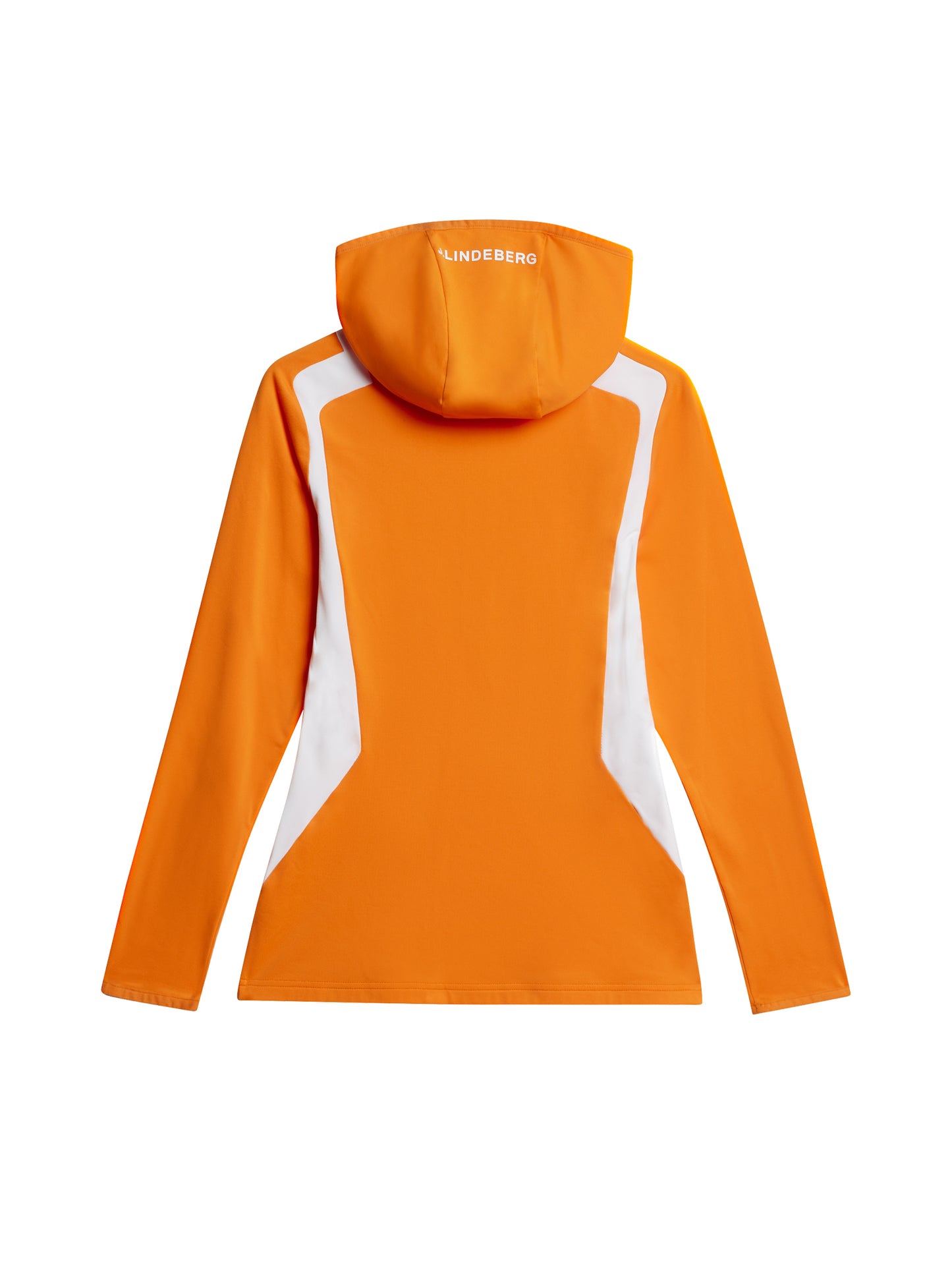Mae Quarter Zip Hood in Persimmon Orange by J.Lindeberg