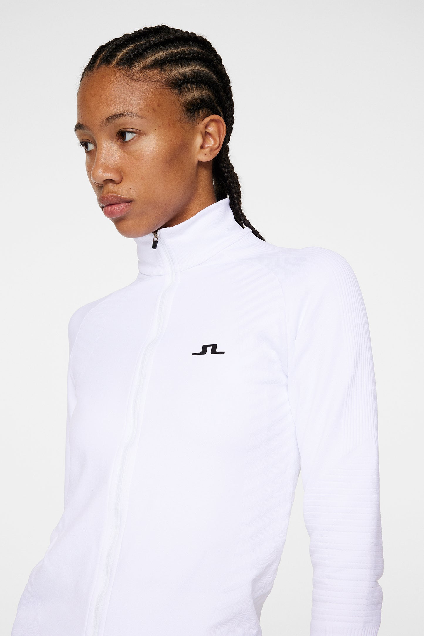 Elowen Seamless Mid Layer in White by J.Lindeberg