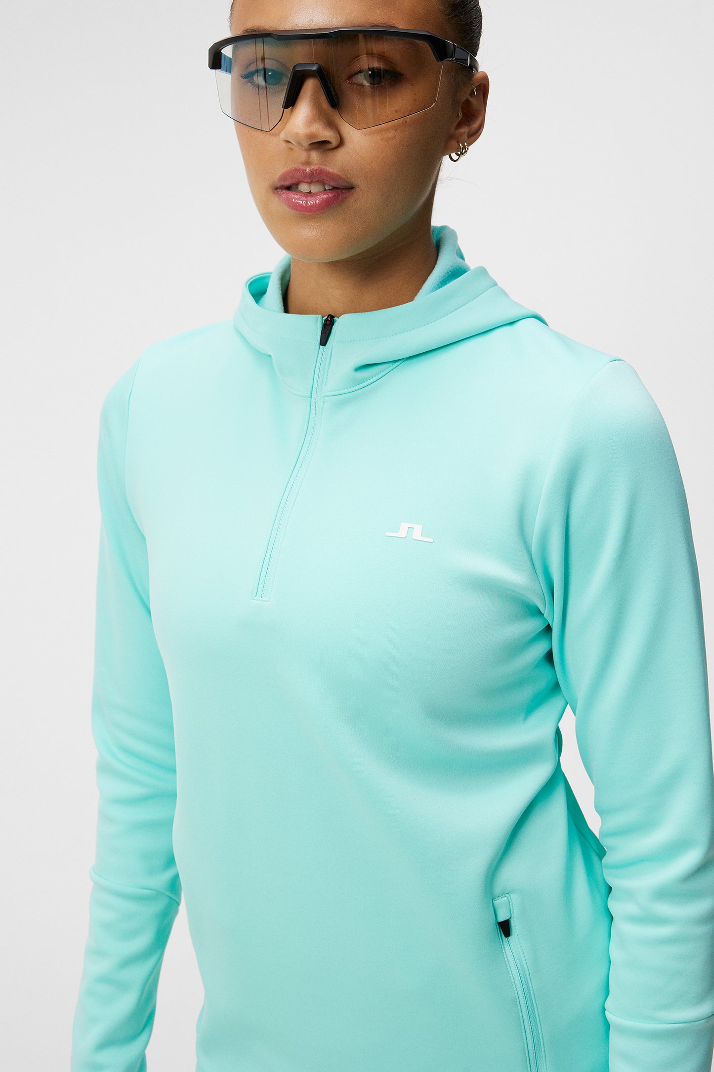 W Aerial Quarter Hood in Aruba Blue by J.Lindeberg