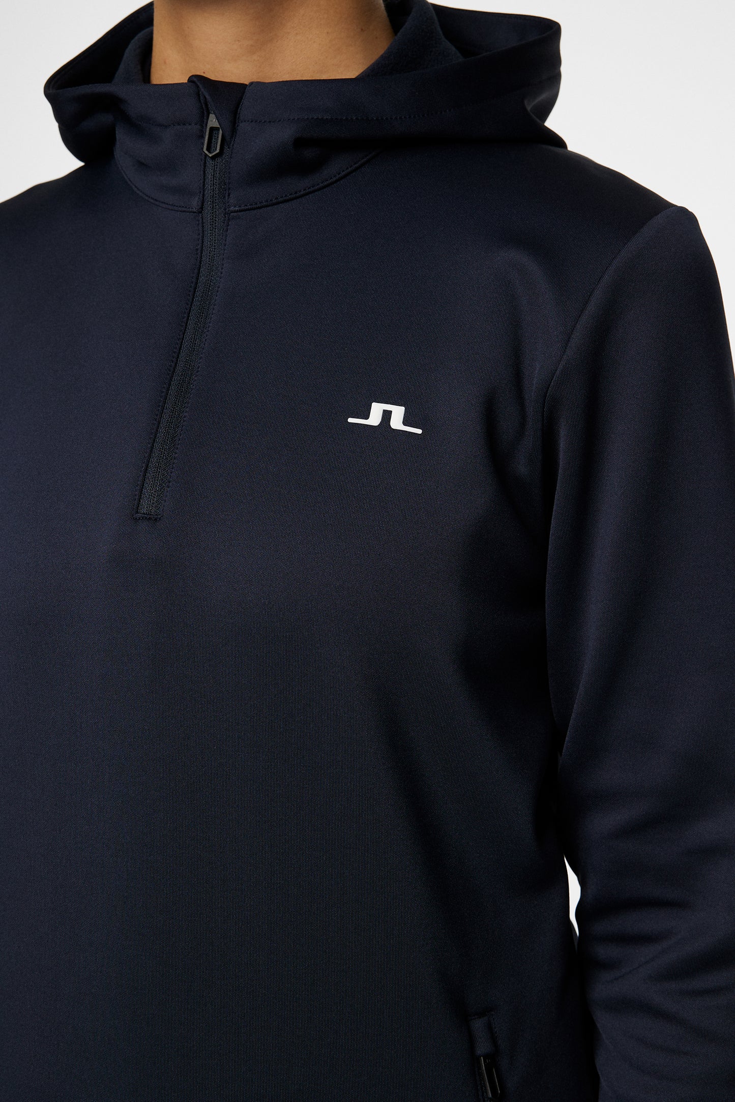 W Aerial Quarter Zip Hood in JL Navy by J.Lindeberg