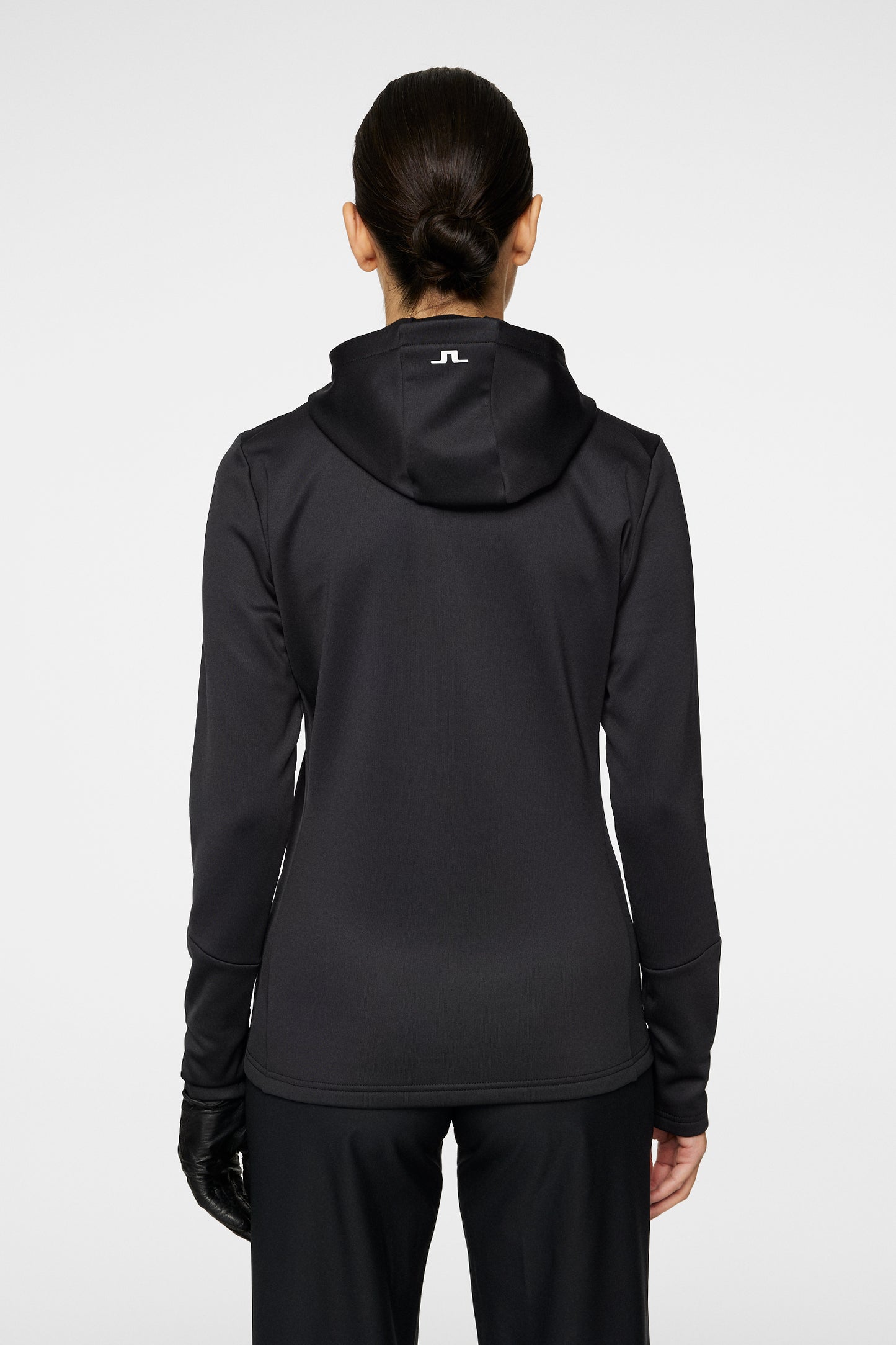W Aerial Zip Hood in Black by J.Lindeberg