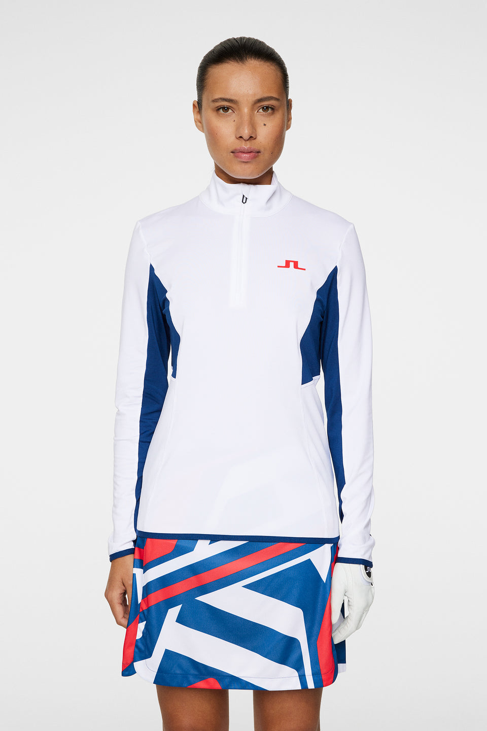 Charlene Half Zip / White