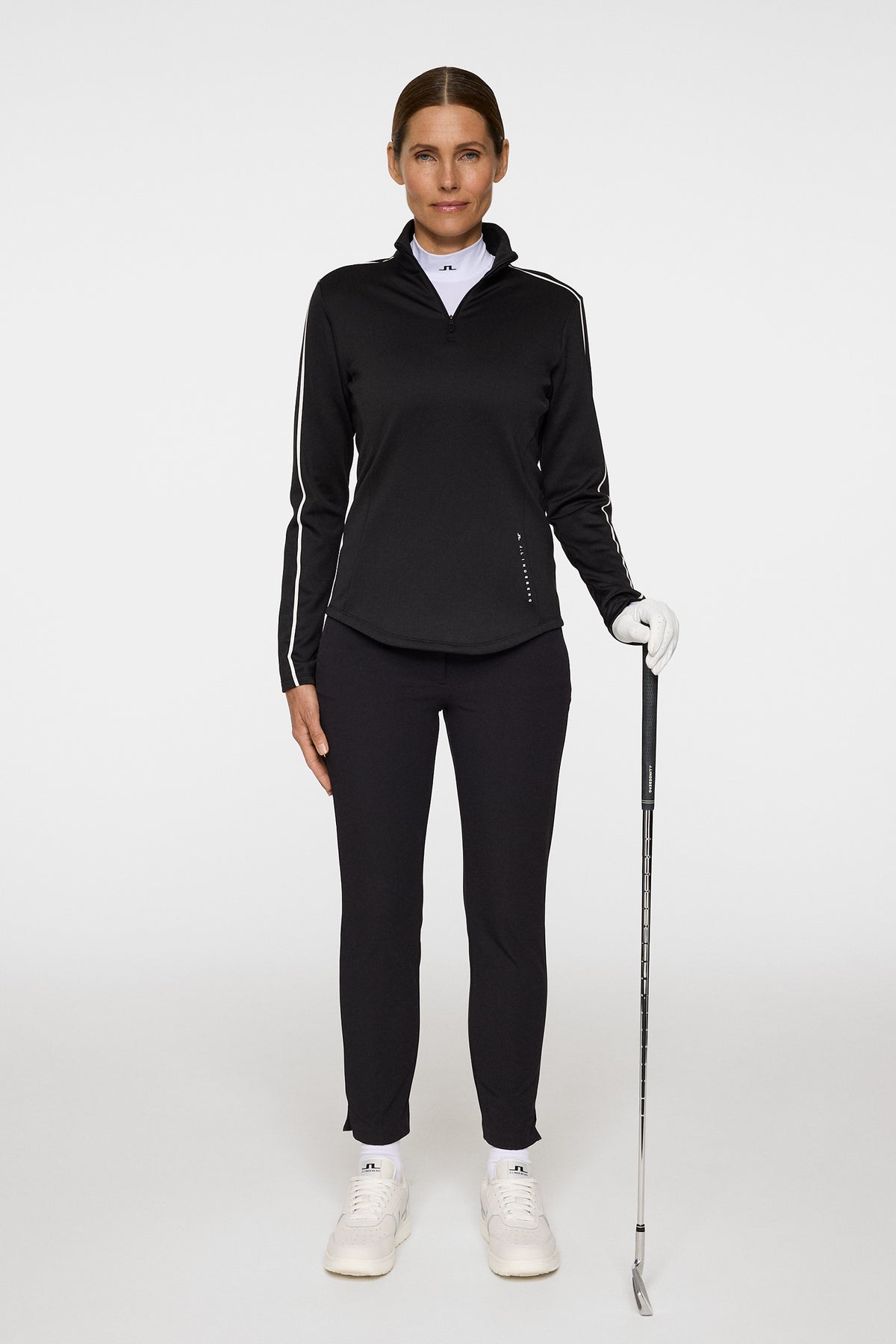 Nefe Quarter Zip Mid Layer in Black by J.Lindeberg