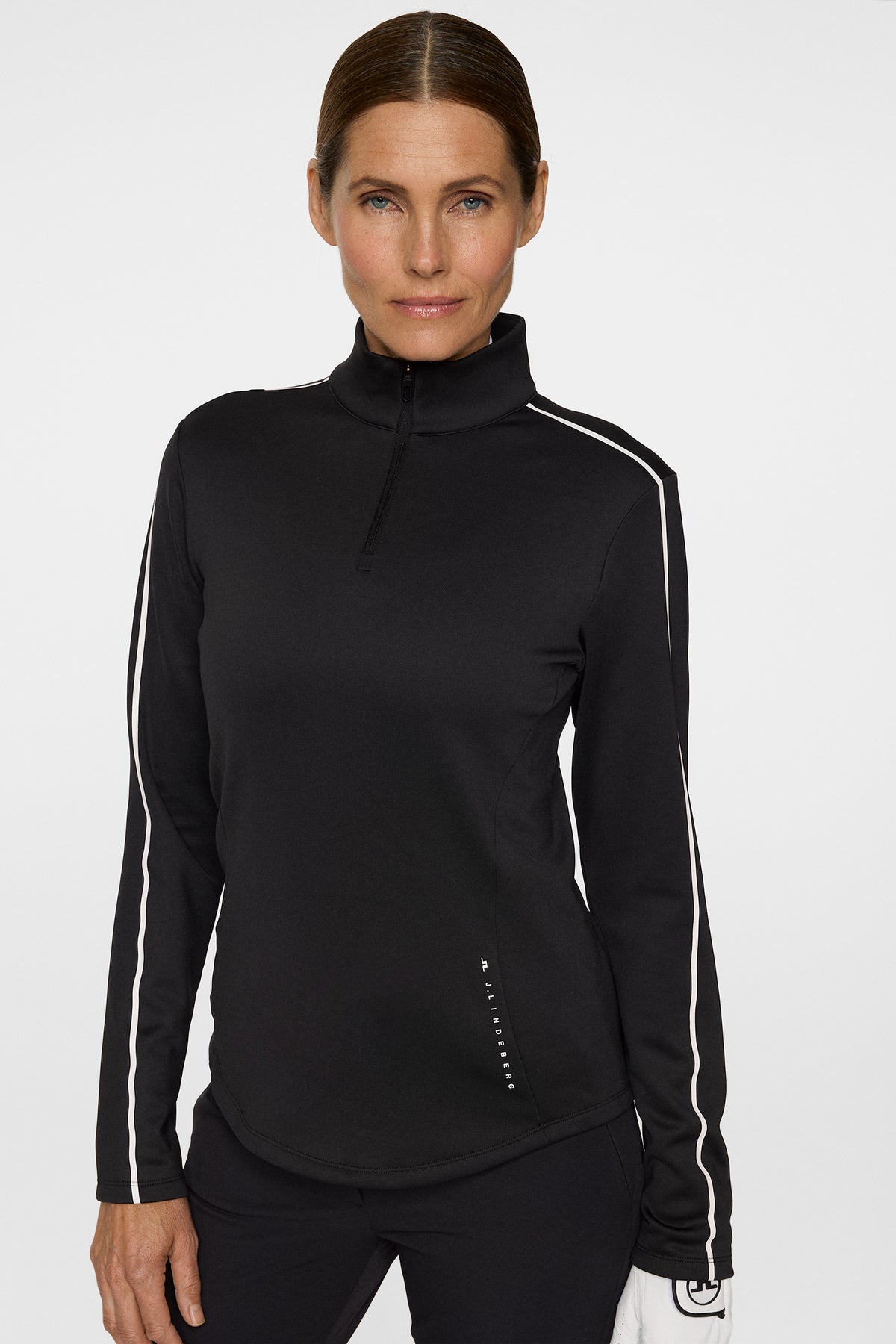 Nefe Quarter Zip Mid Layer in Black by J.Lindeberg