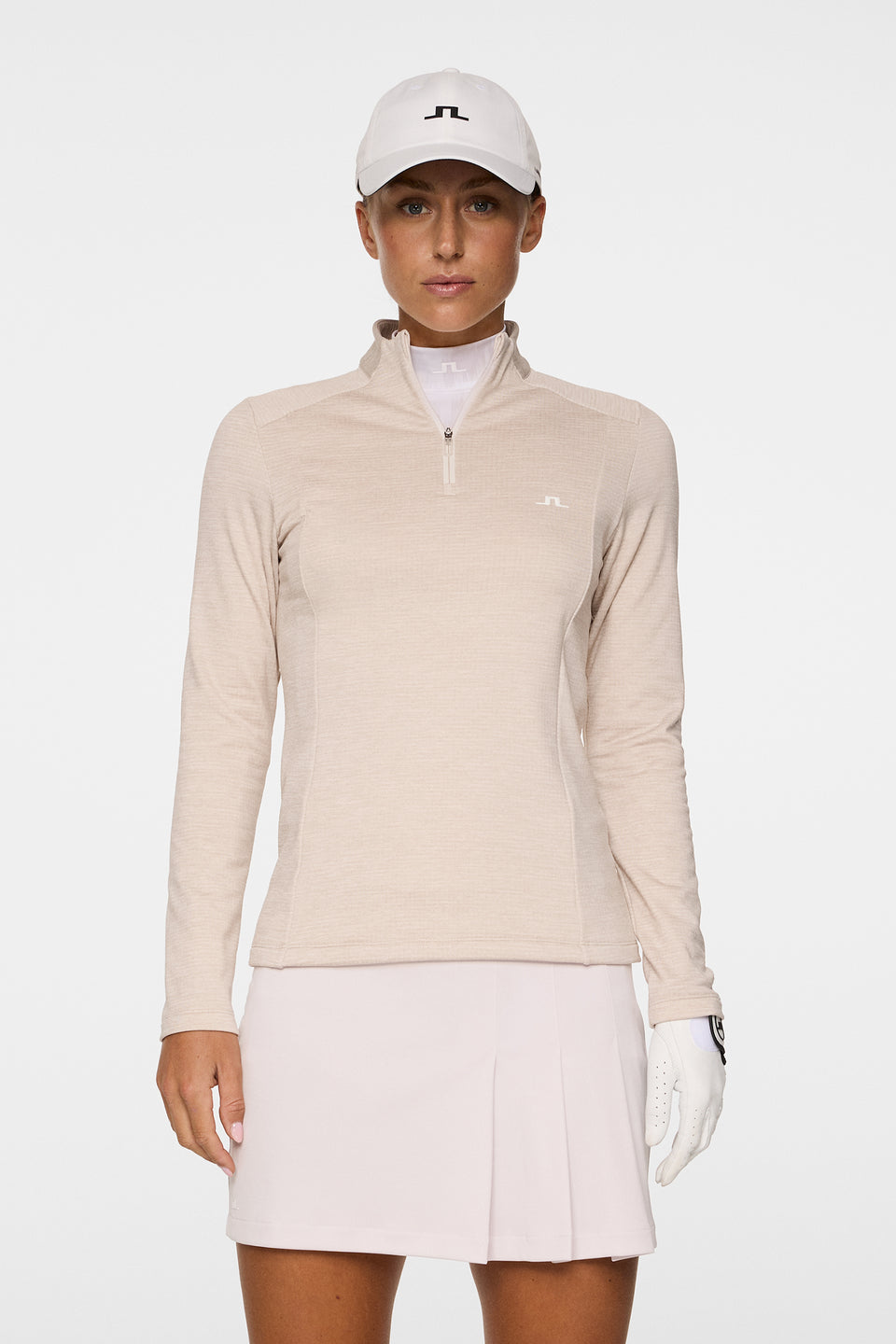 Steffi Quarter Zip Mid Layer / Beige Melange