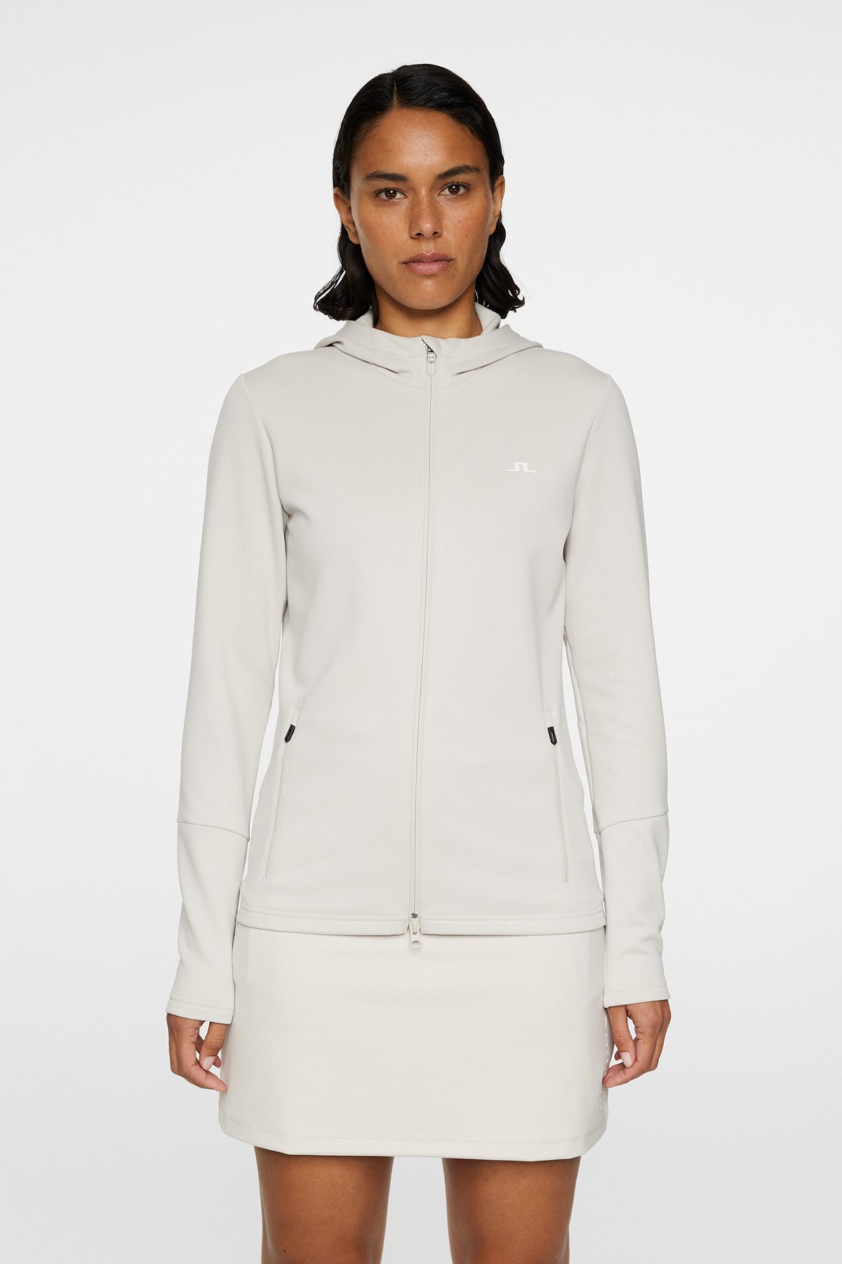 W Aerial Zip Hood in Moonbeam by J.Lindeberg