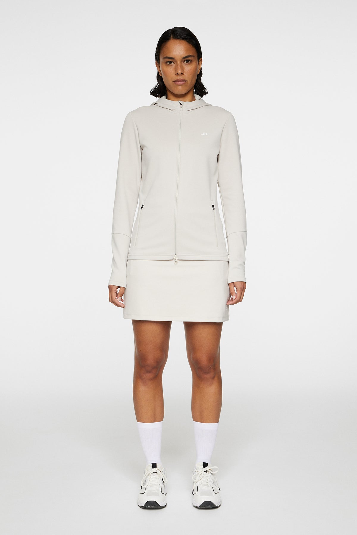 W Aerial Zip Hood in Moonbeam by J.Lindeberg