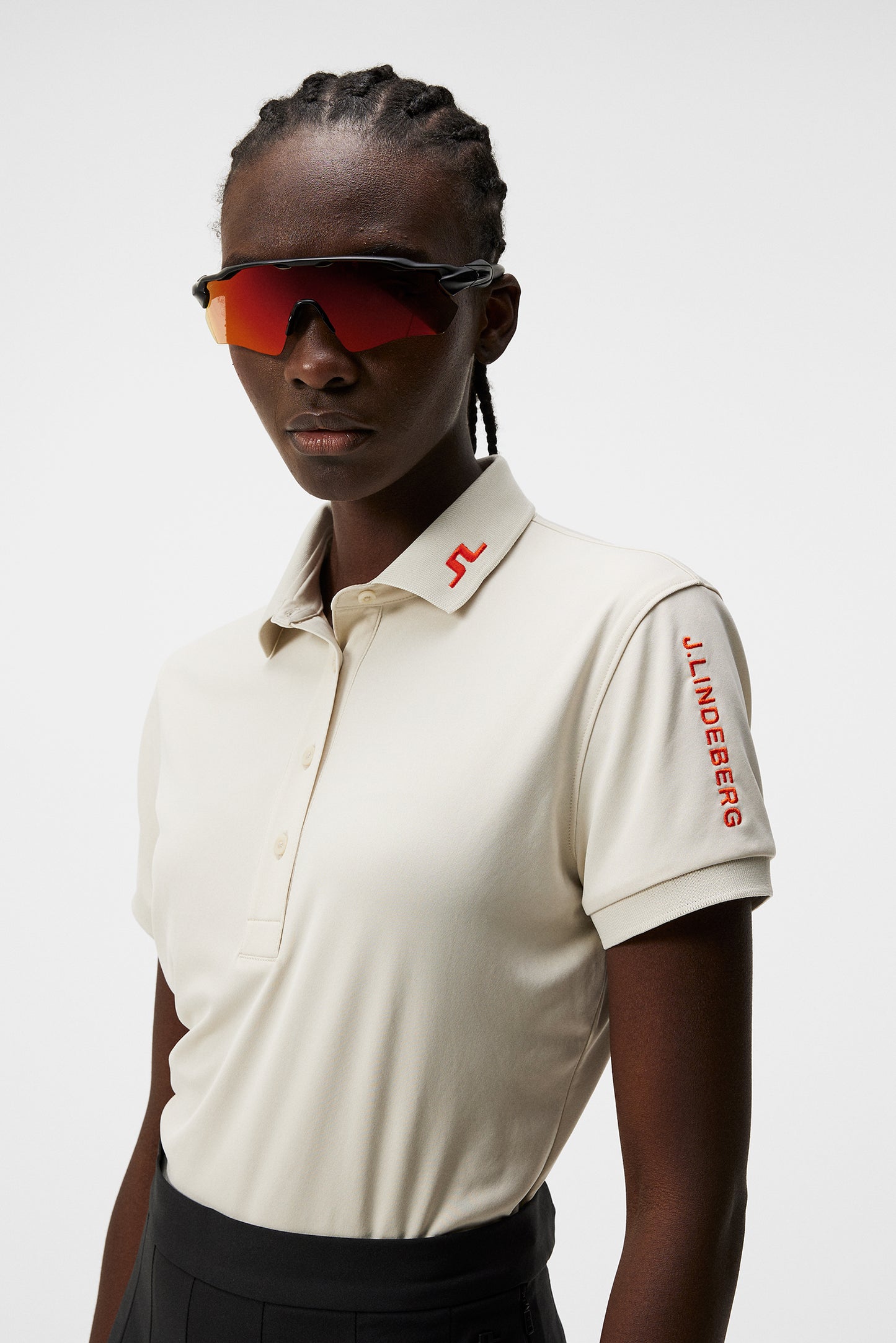 Tour Tech Polo in Almond Milk by J.Lindeberg
