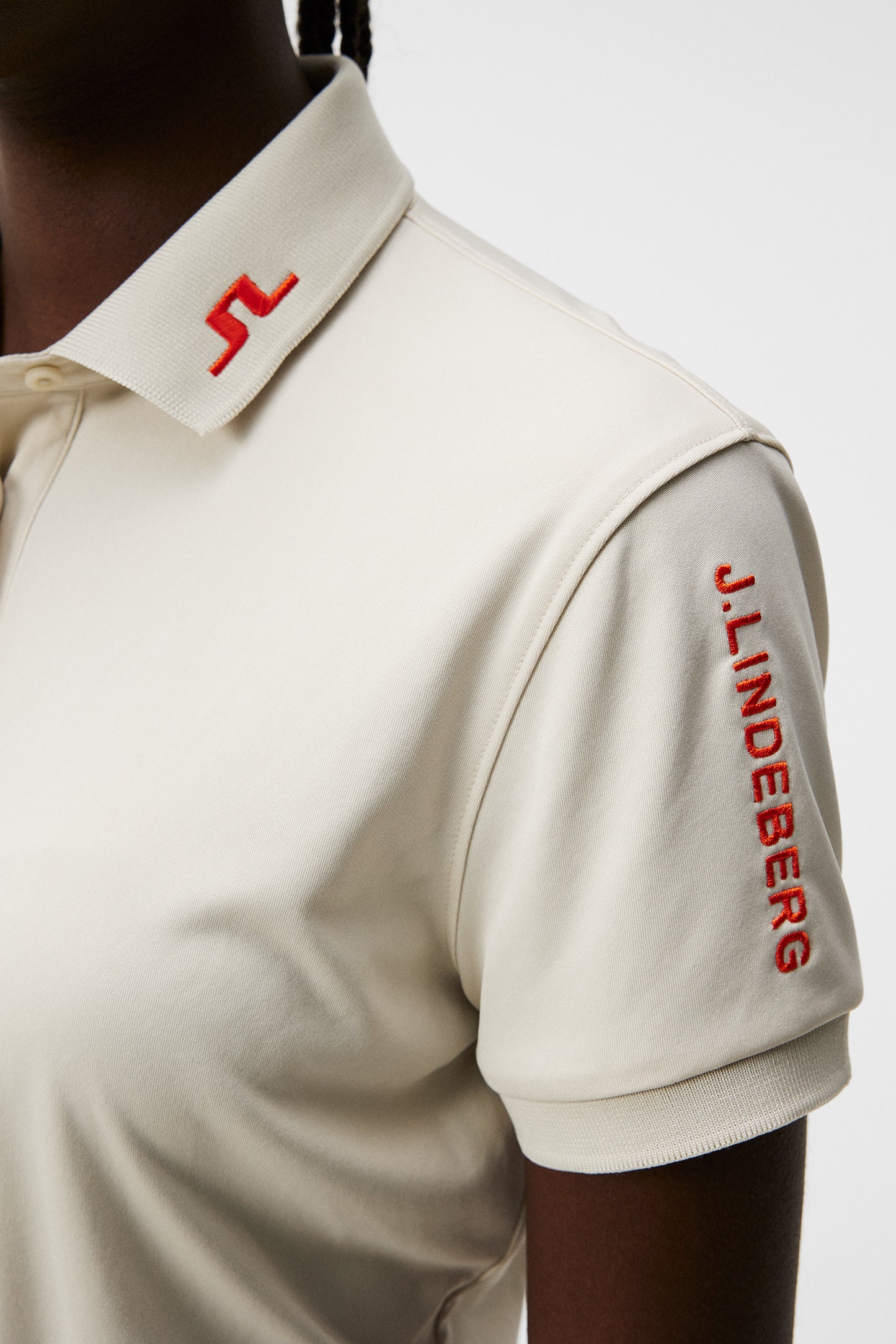 Tour Tech Polo in Almond Milk by J.Lindeberg