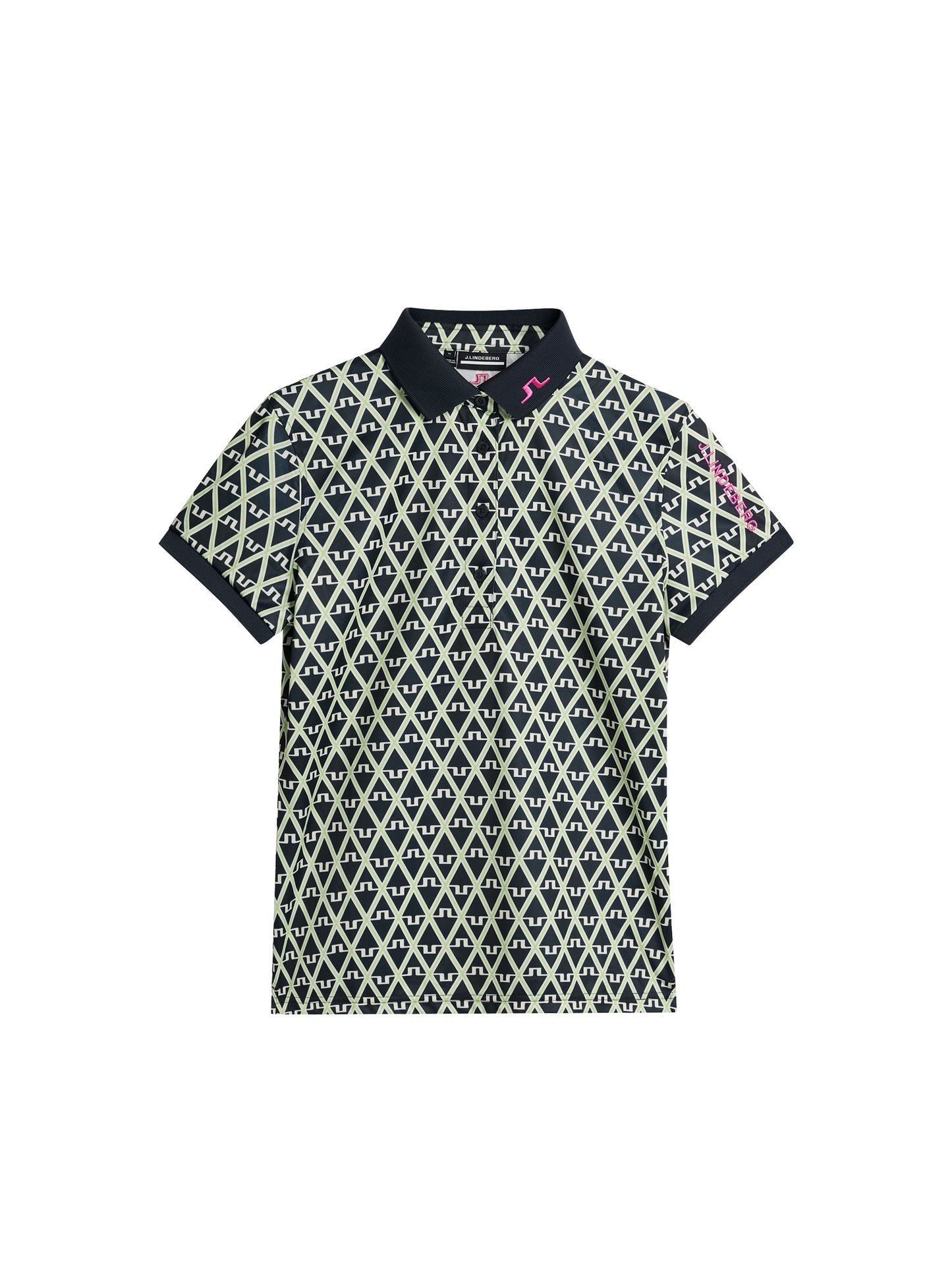 Tour Tech Print Polo in Geo JL Navy by J.Lindeberg