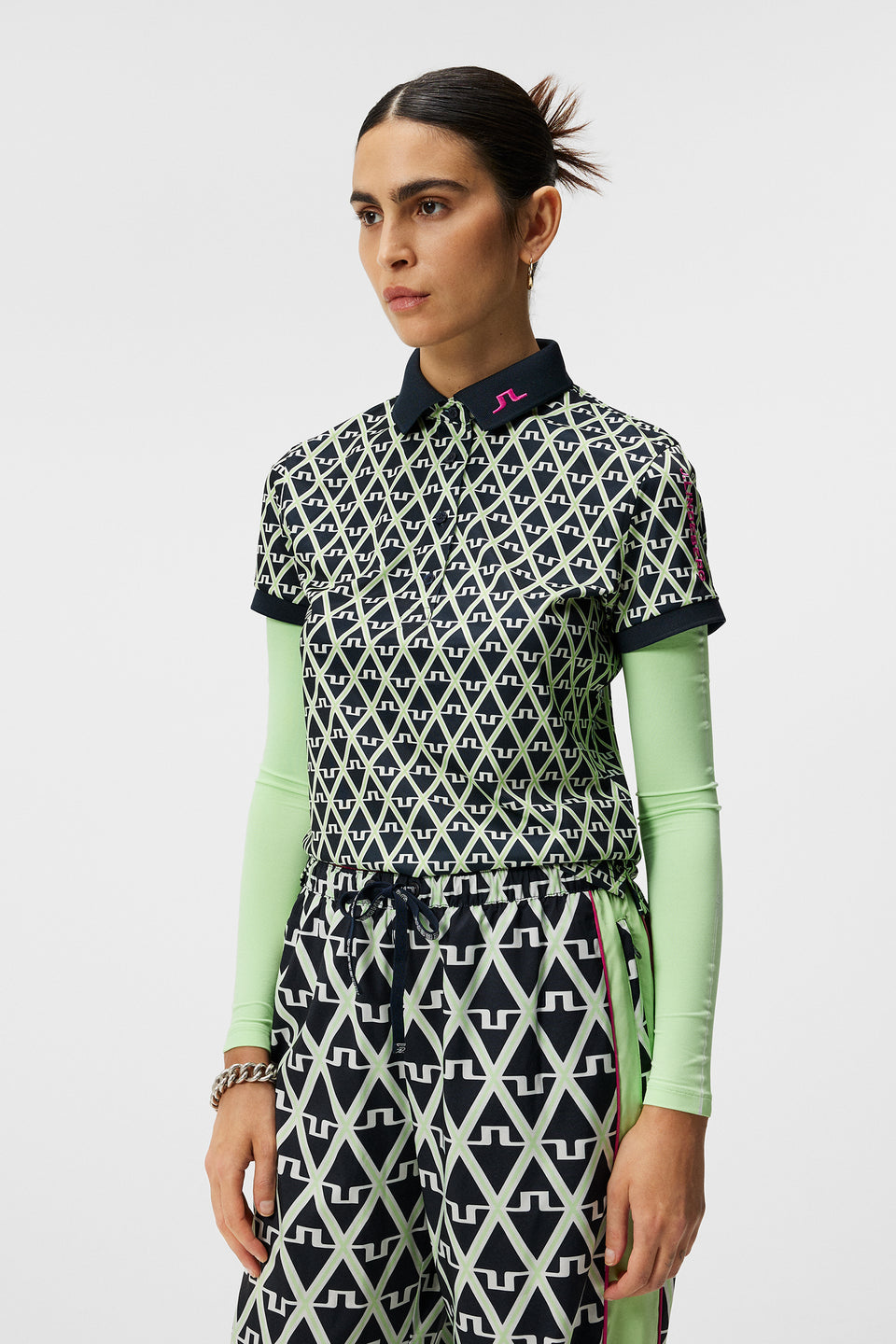 Tour Tech Print Polo / Geo JL Navy