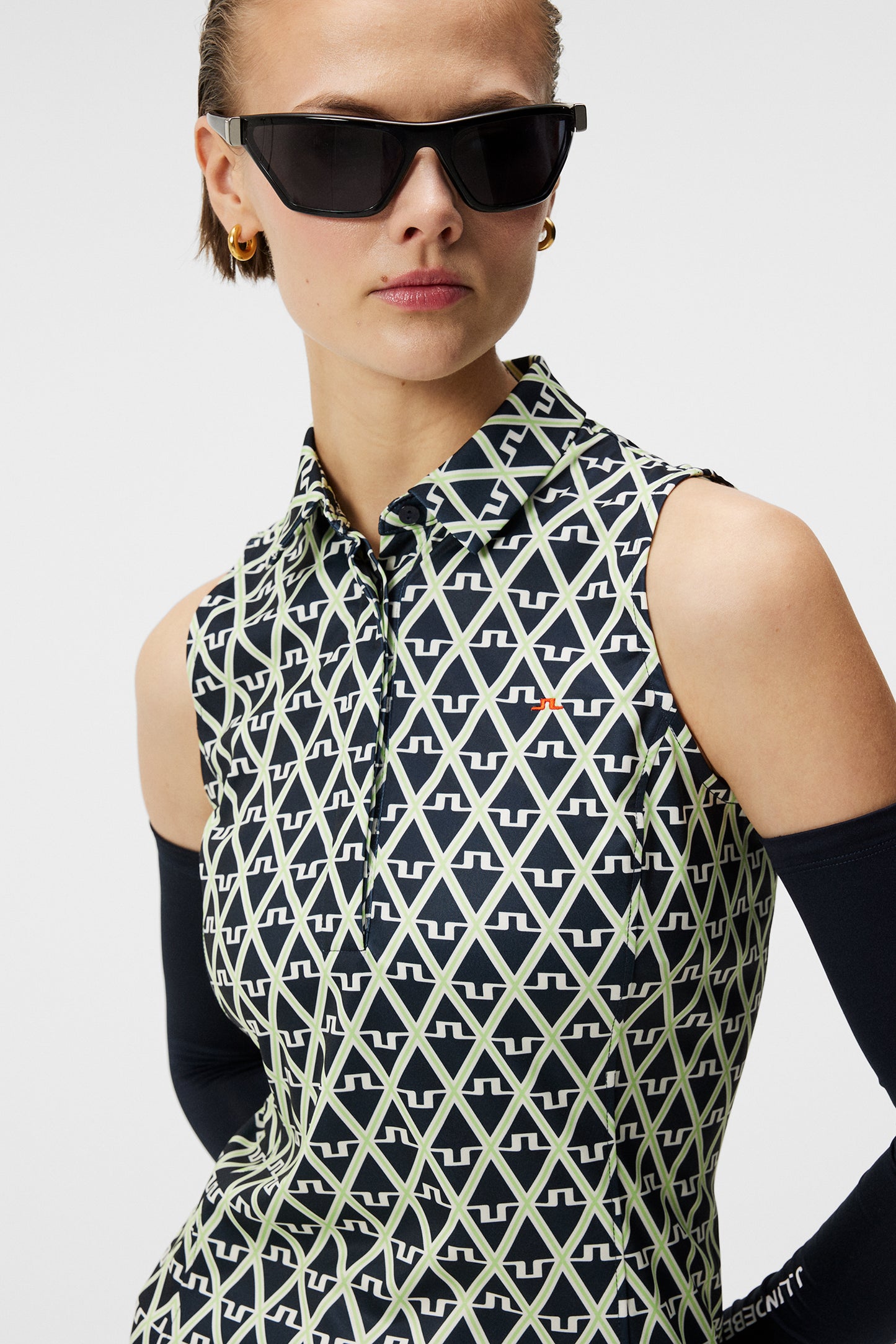Dena Print Sleeveless Top in Geo JL Navy by J.Lindeberg
