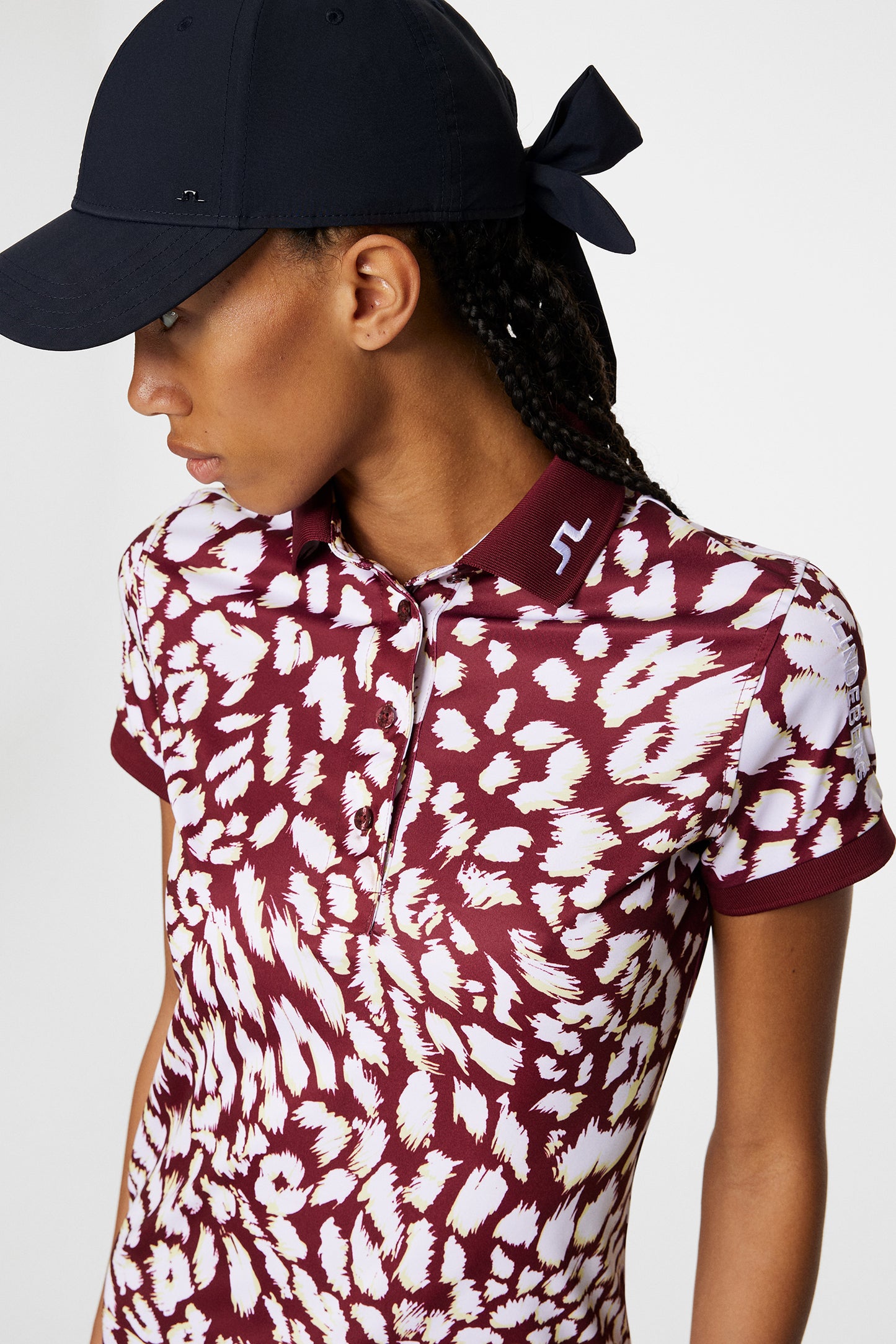 Tour Tech Print Polo in Glitch Leo Lime by J.Lindeberg